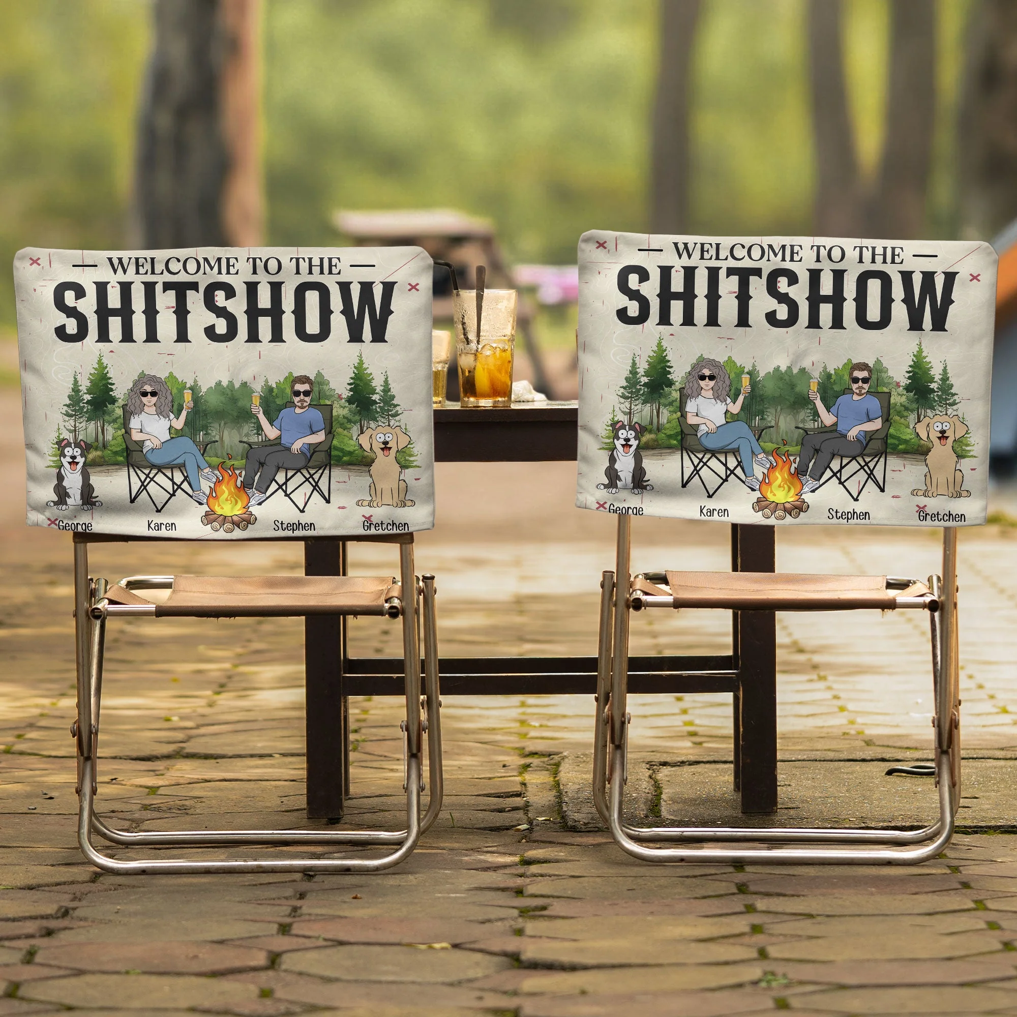 Welcome To The Shitshow - Personalized Folding Chair Cover - Image 3