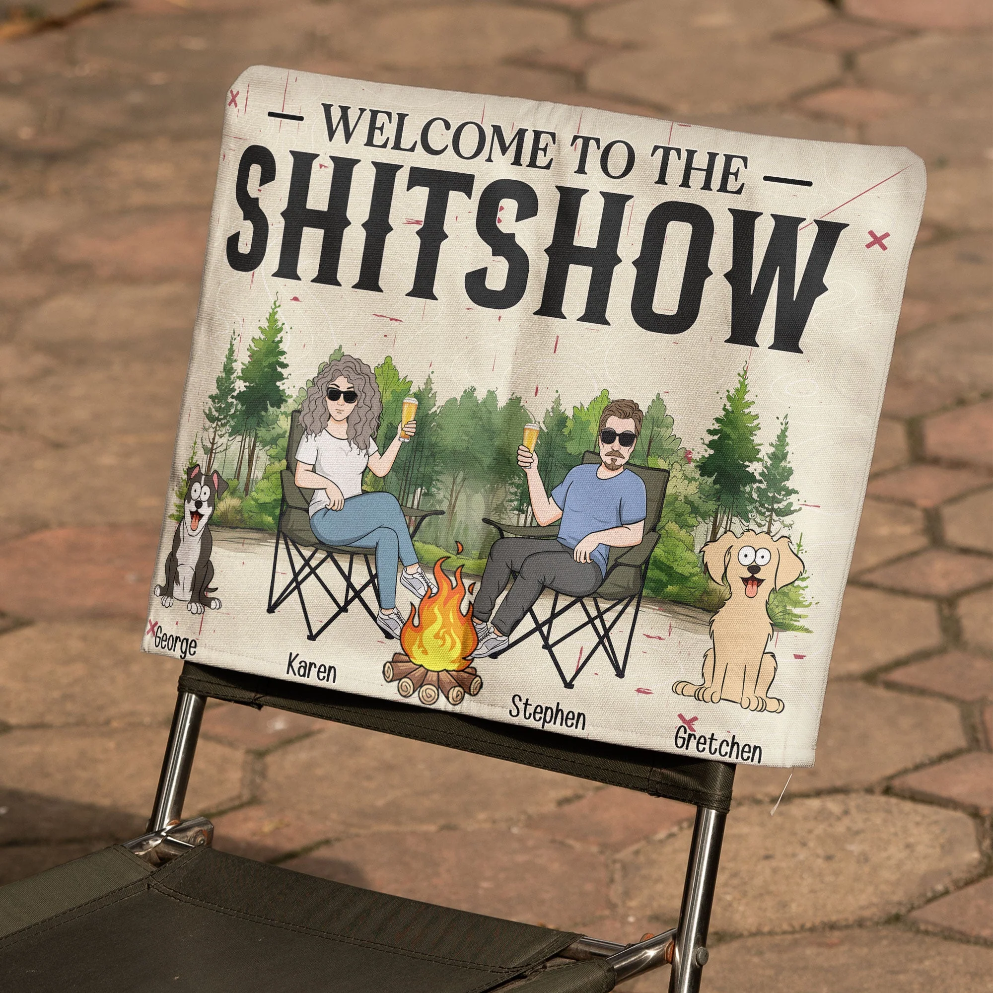 Welcome To The Shitshow - Personalized Folding Chair Cover - Image 4