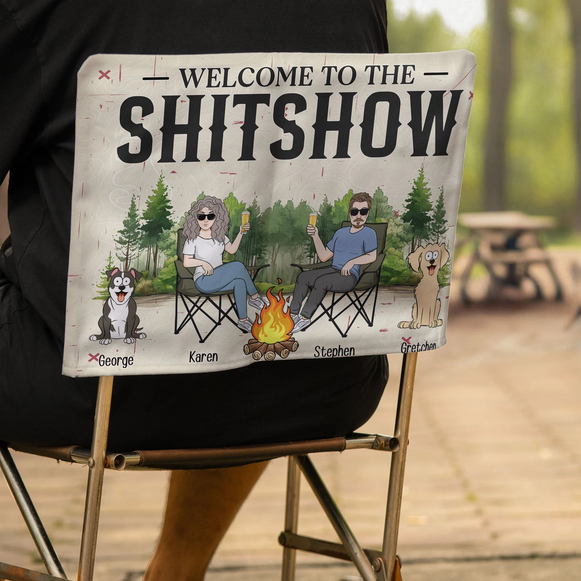 Welcome To The Shitshow - Personalized Folding Chair Cover - Image 5
