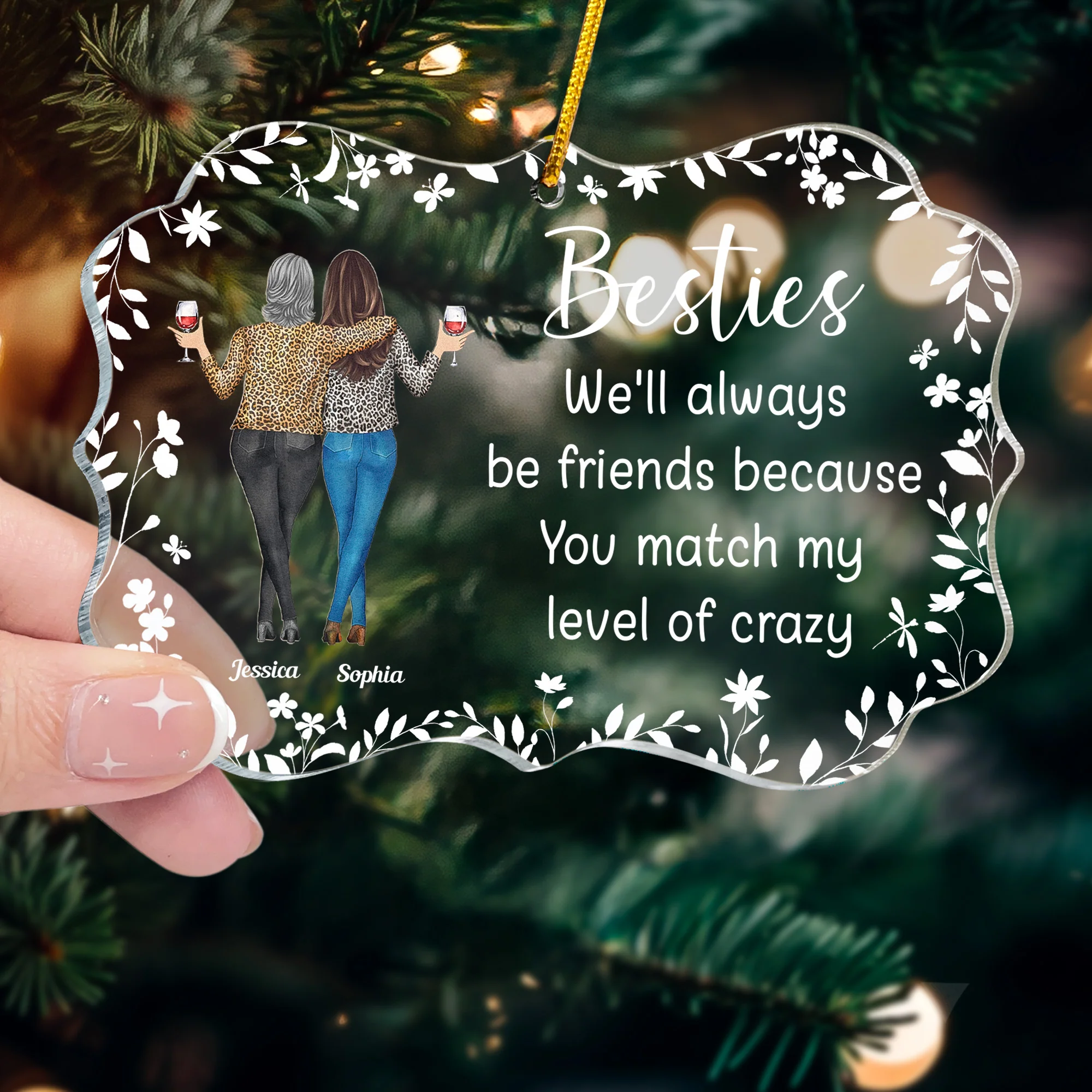 We'll Always Be Friends - Personalized Acrylic Ornament - Image 2