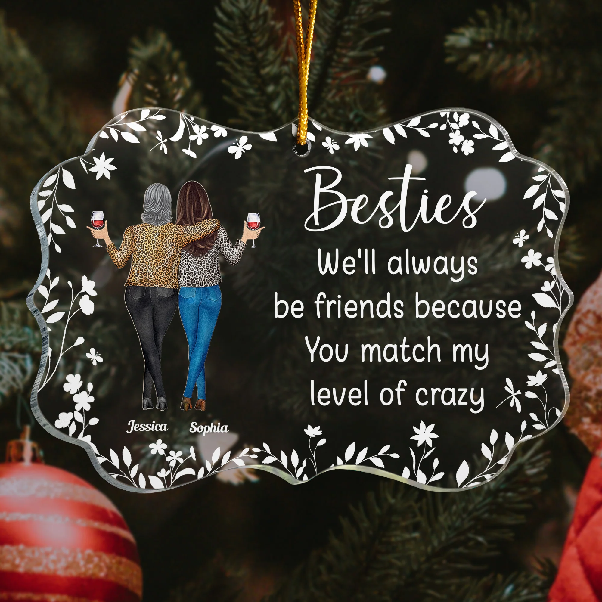 We'll Always Be Friends - Personalized Acrylic Ornament - Image 3