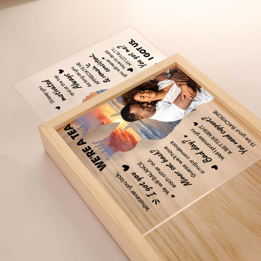 We're A Team Anniversary Gift - Personalized Photo Frame Light Box - Image 4