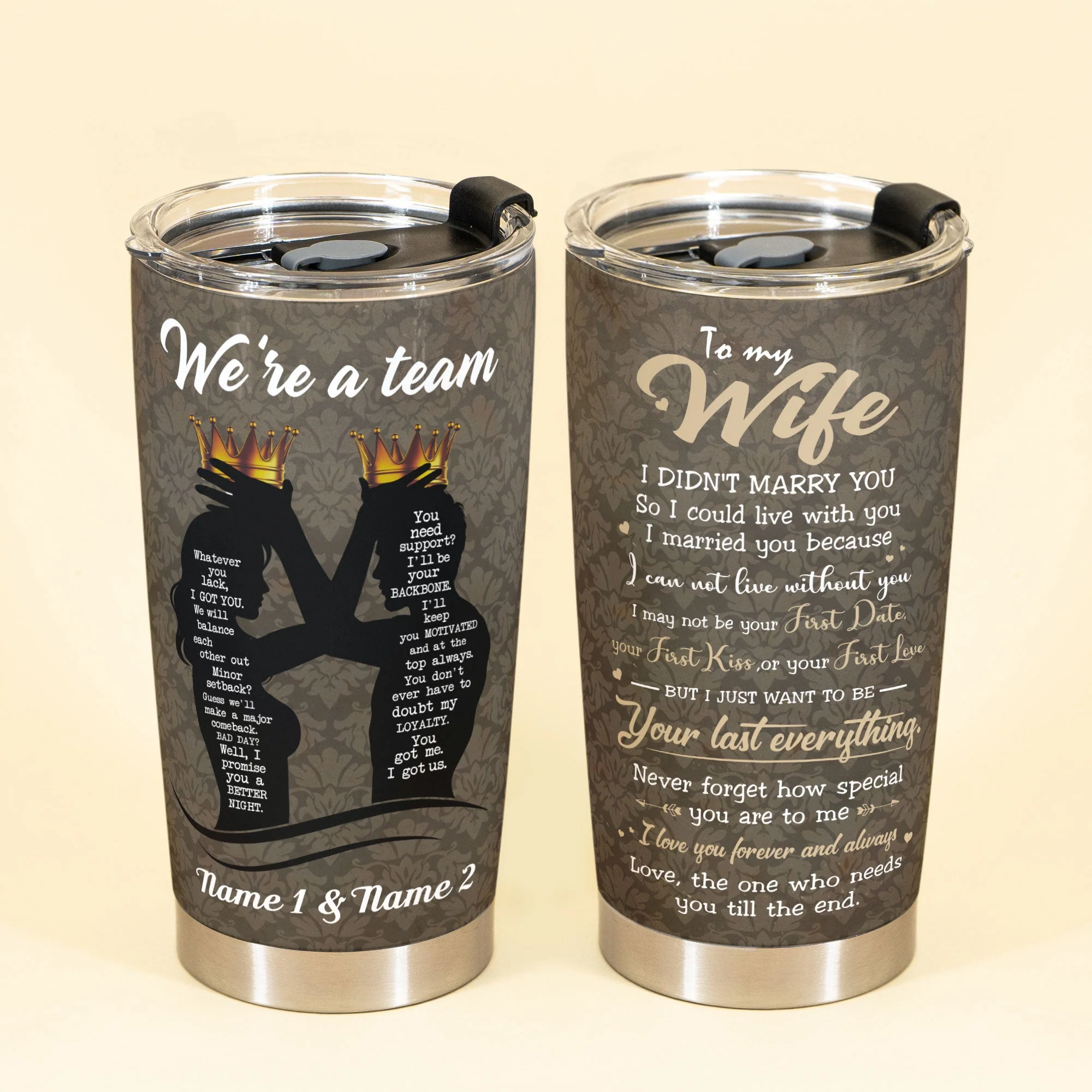 We're A Team, Couple Custom Tumbler, Gift For Wife, Husband - Image 2