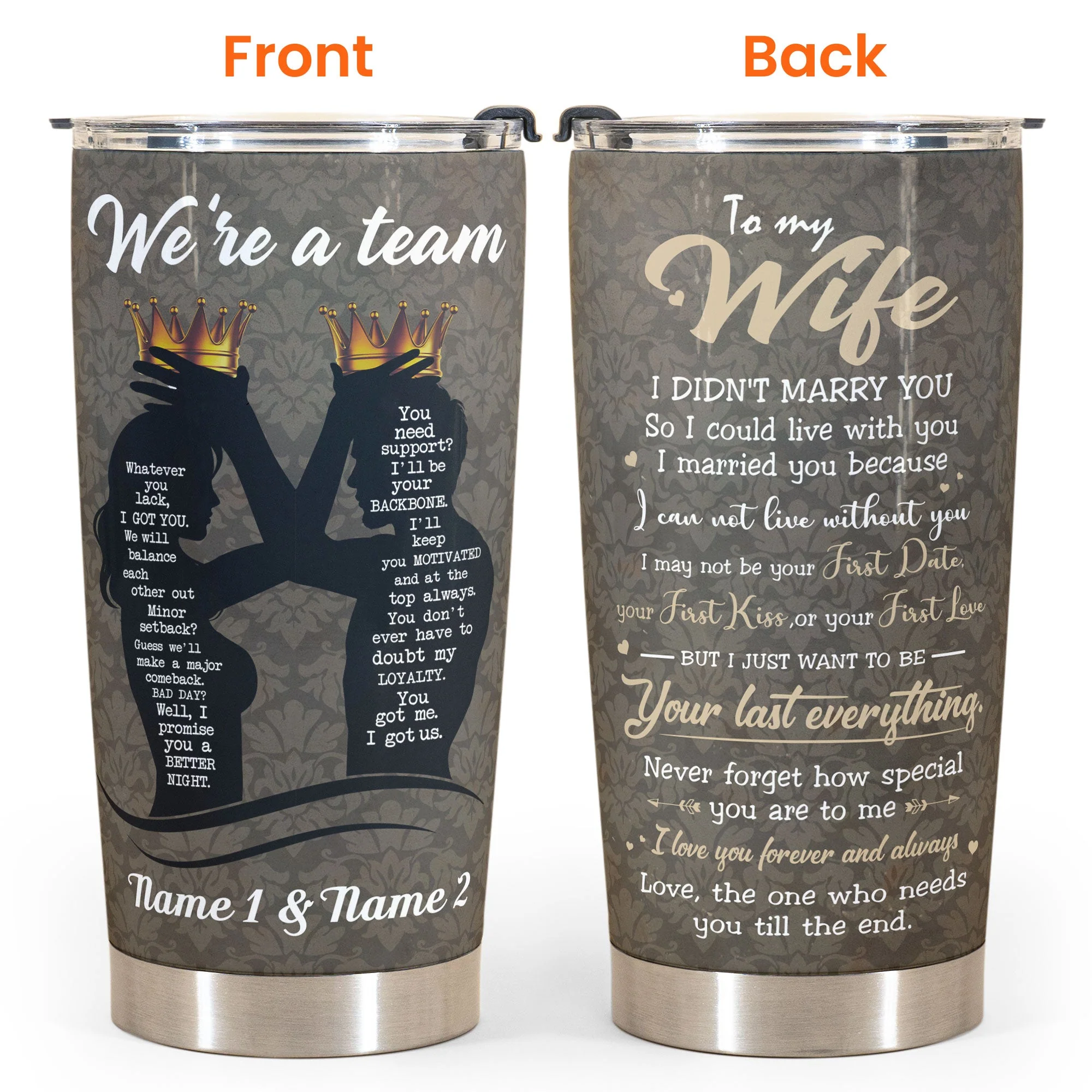 We're A Team, Couple Custom Tumbler, Gift For Wife, Husband - Image 4