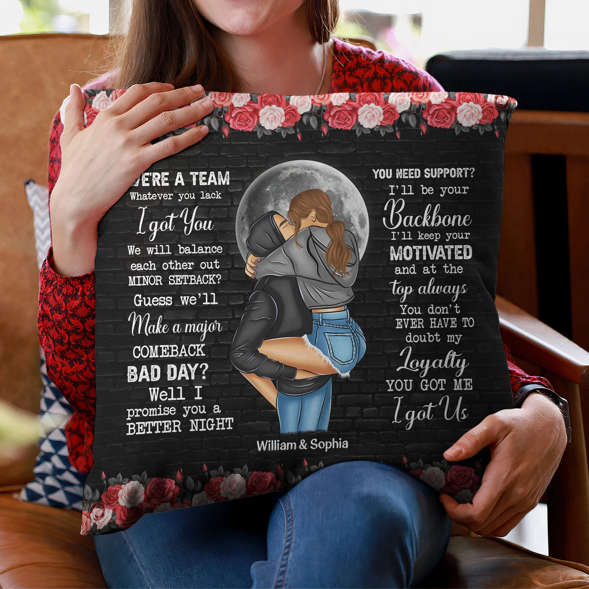 We're A Team Couples - Personalized Pillow (Insert Included) - Image 3