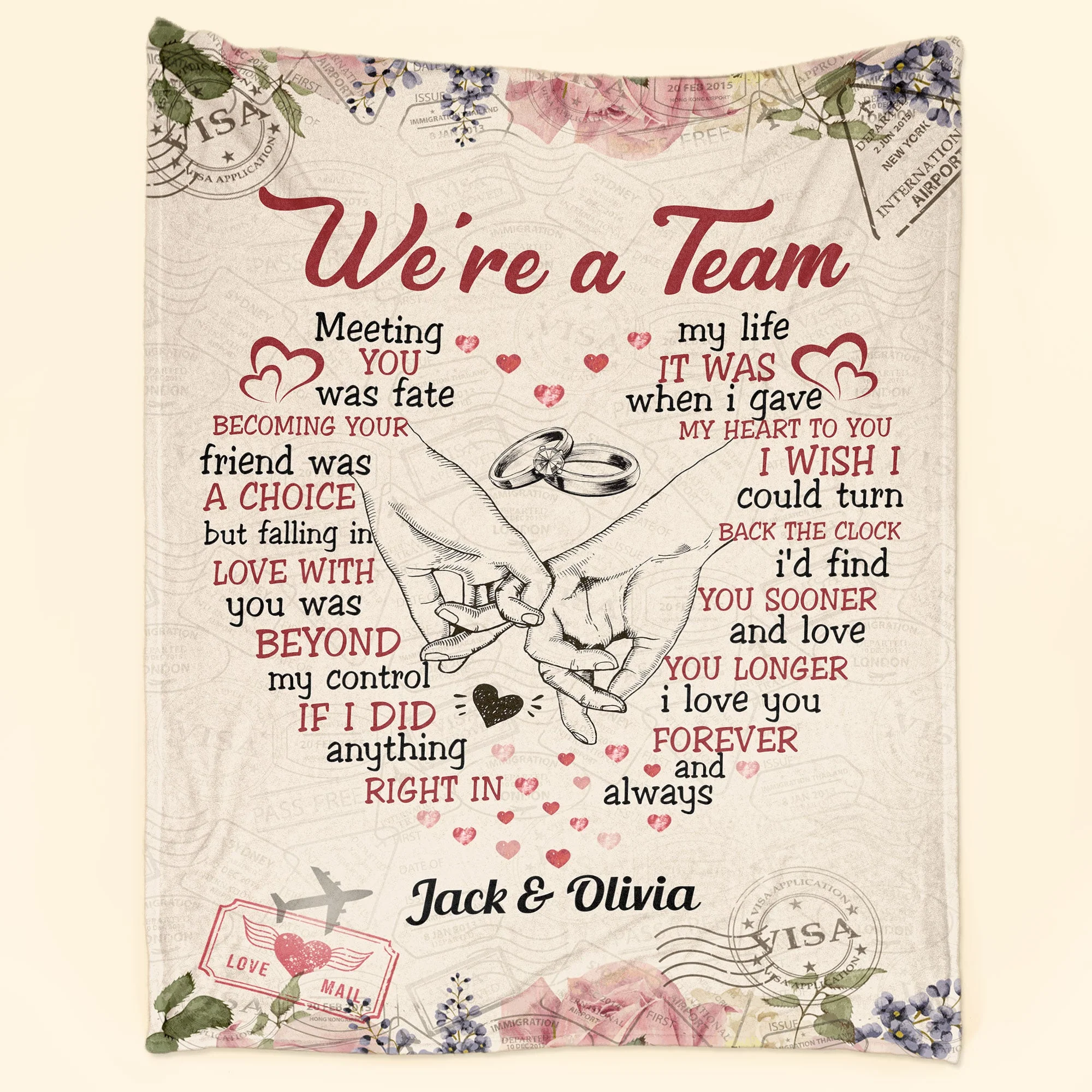 We're A Team - Personalized Blanket - Christmas, Loving Gift For Husband, Wife, Family, Senior Couple