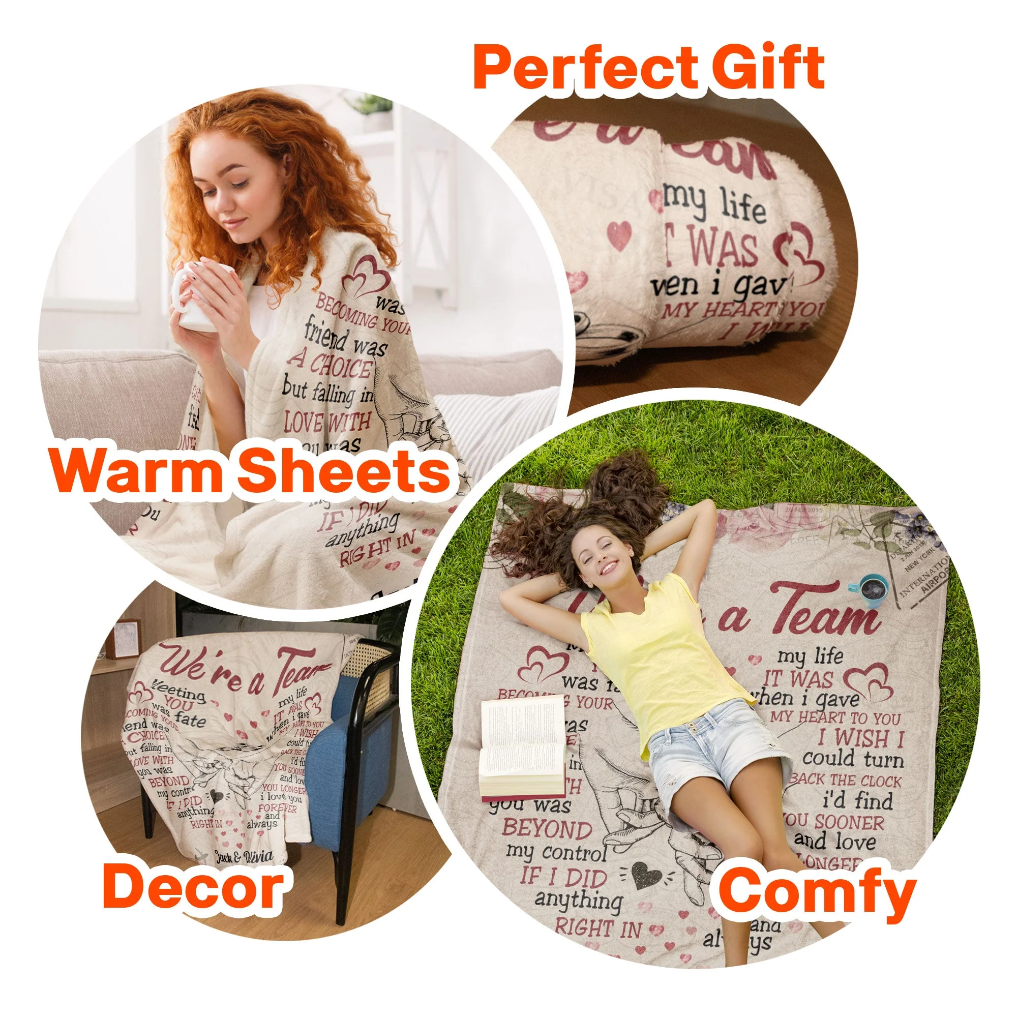 We're A Team - Personalized Blanket - Christmas, Loving Gift For Husband, Wife, Family, Senior Couple - Image 6