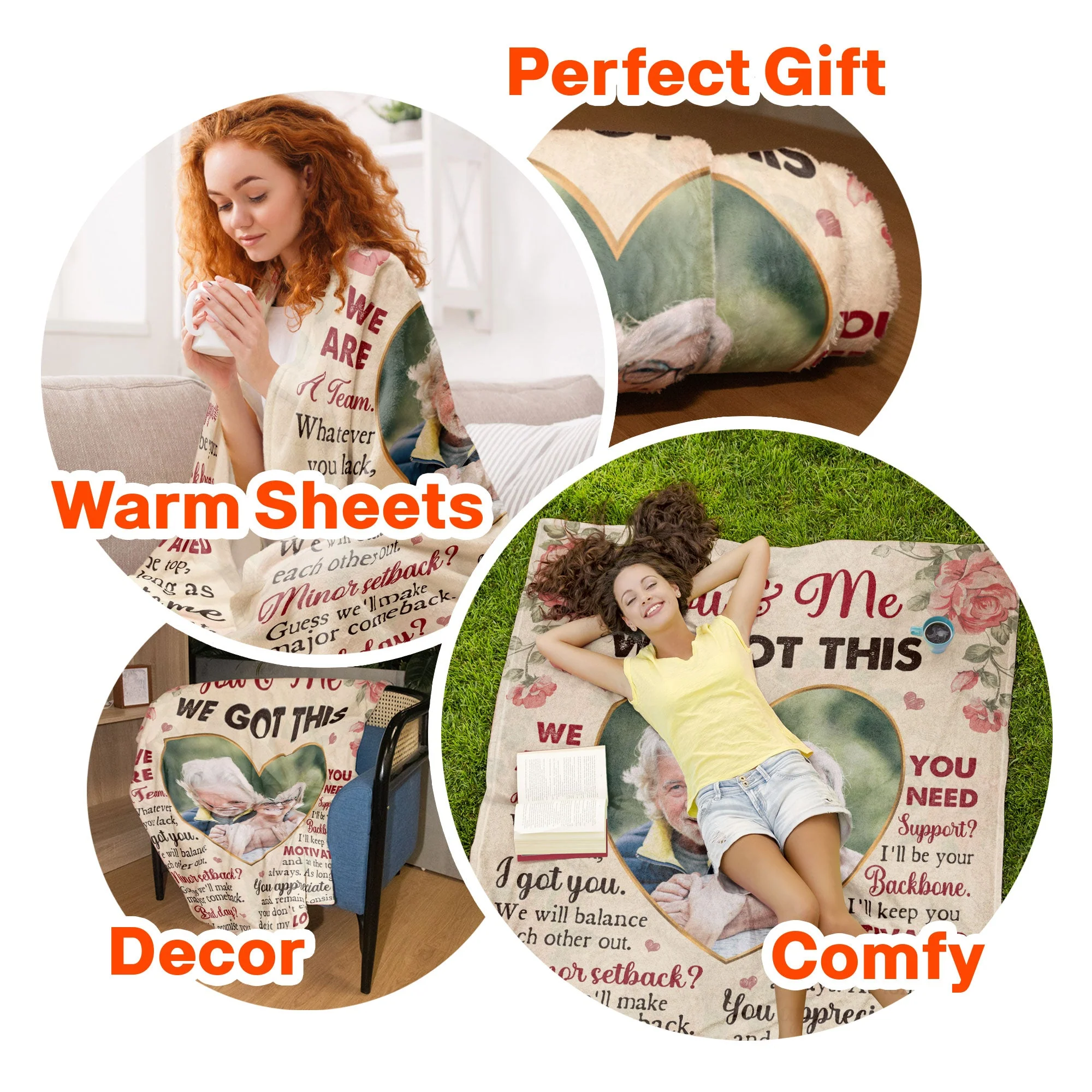 We're A Team - Personalized Photo Blanket - Image 8