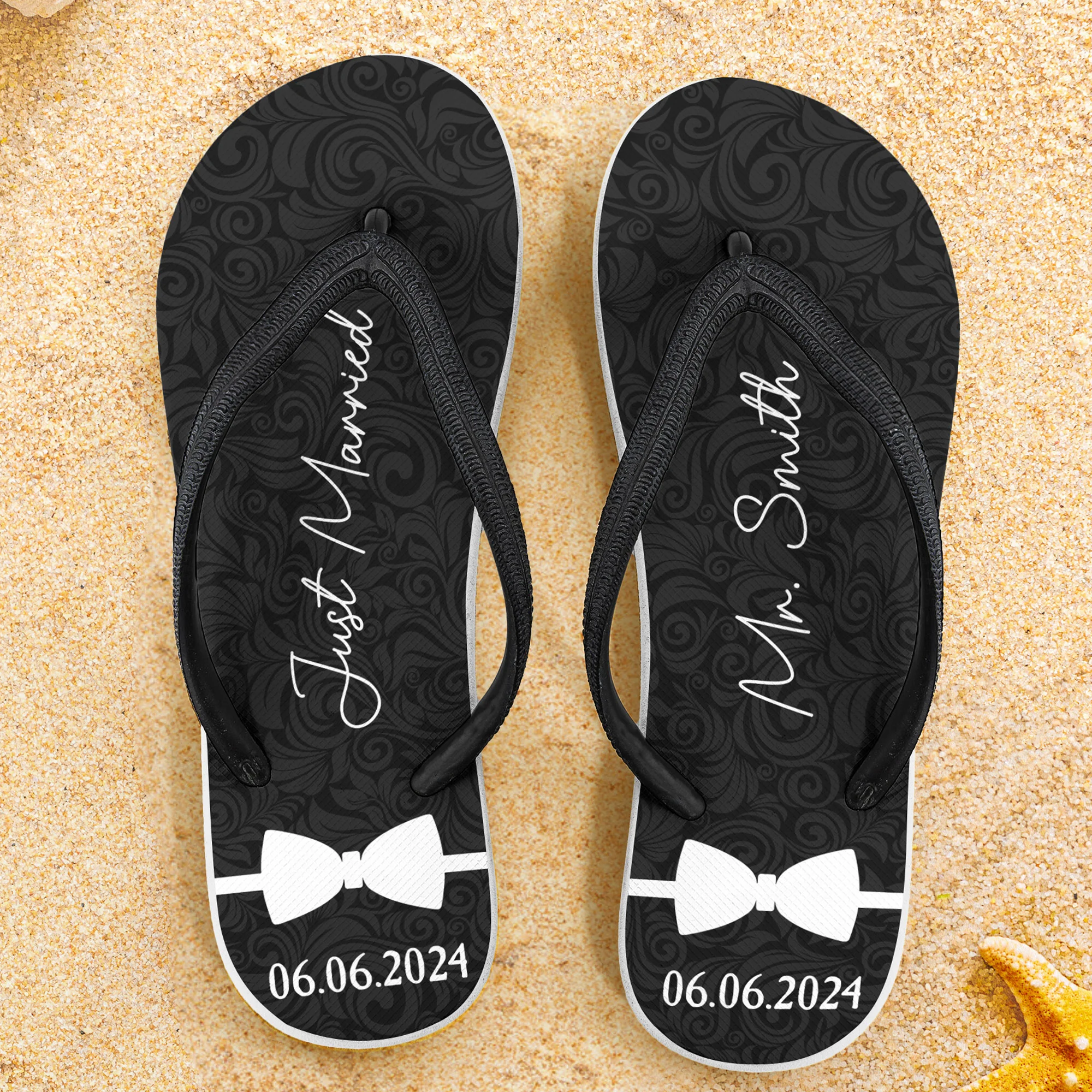 We're Just Married - Personalized Flip Flops - Image 2