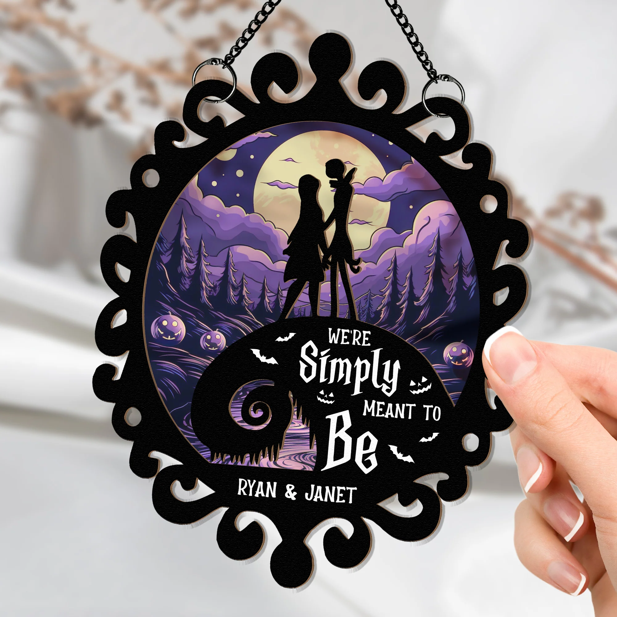 We're Simply Meant To Be - Personalized Window Hanging Suncatcher Ornament - Image 2