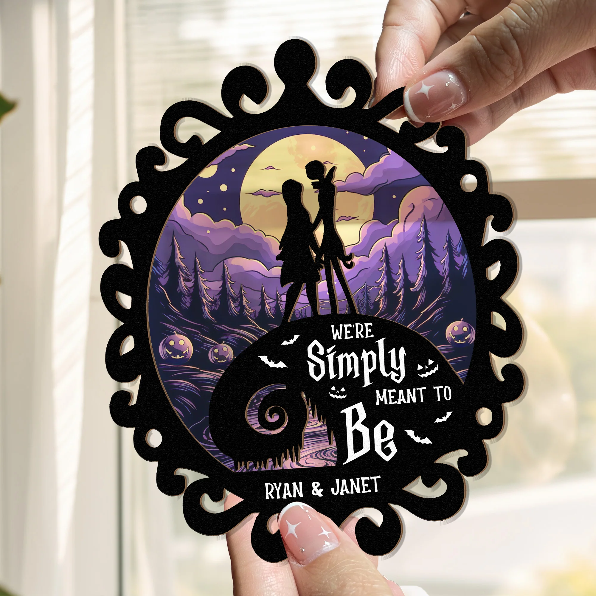 We're Simply Meant To Be - Personalized Window Hanging Suncatcher Ornament - Image 3