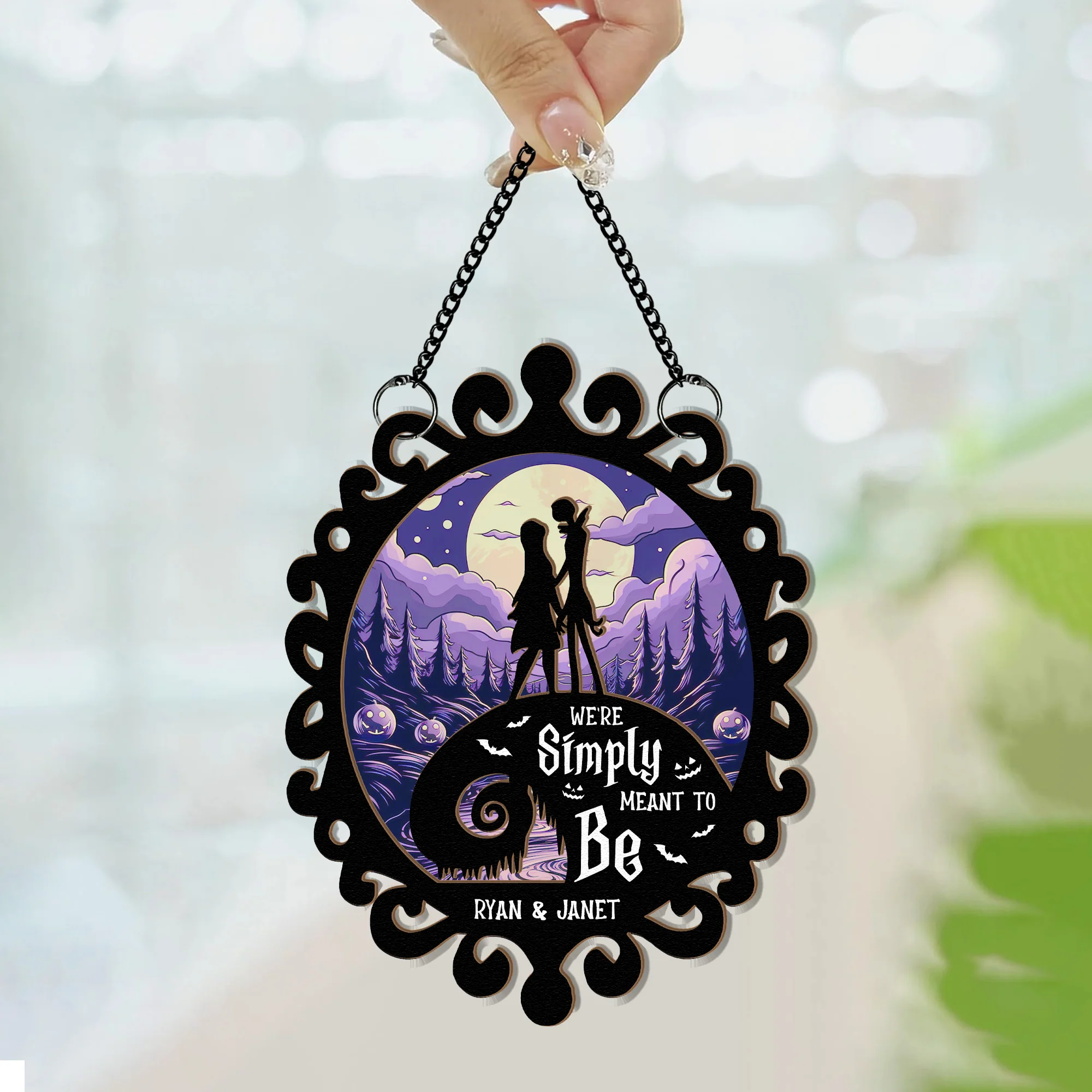 We're Simply Meant To Be - Personalized Window Hanging Suncatcher Ornament - Image 4