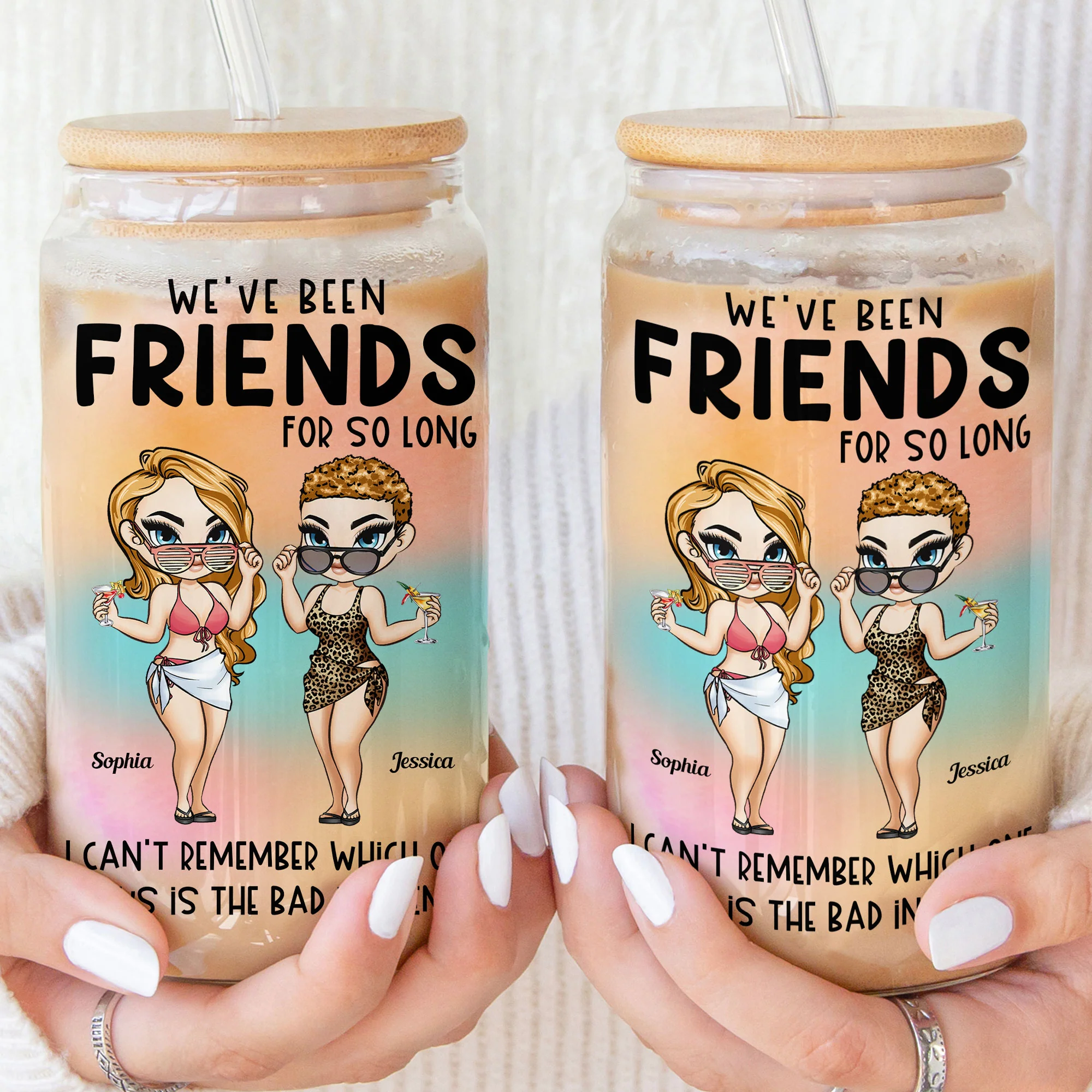We've Been Friends For So Long - Personalized Clear Glass Cup - Image 3