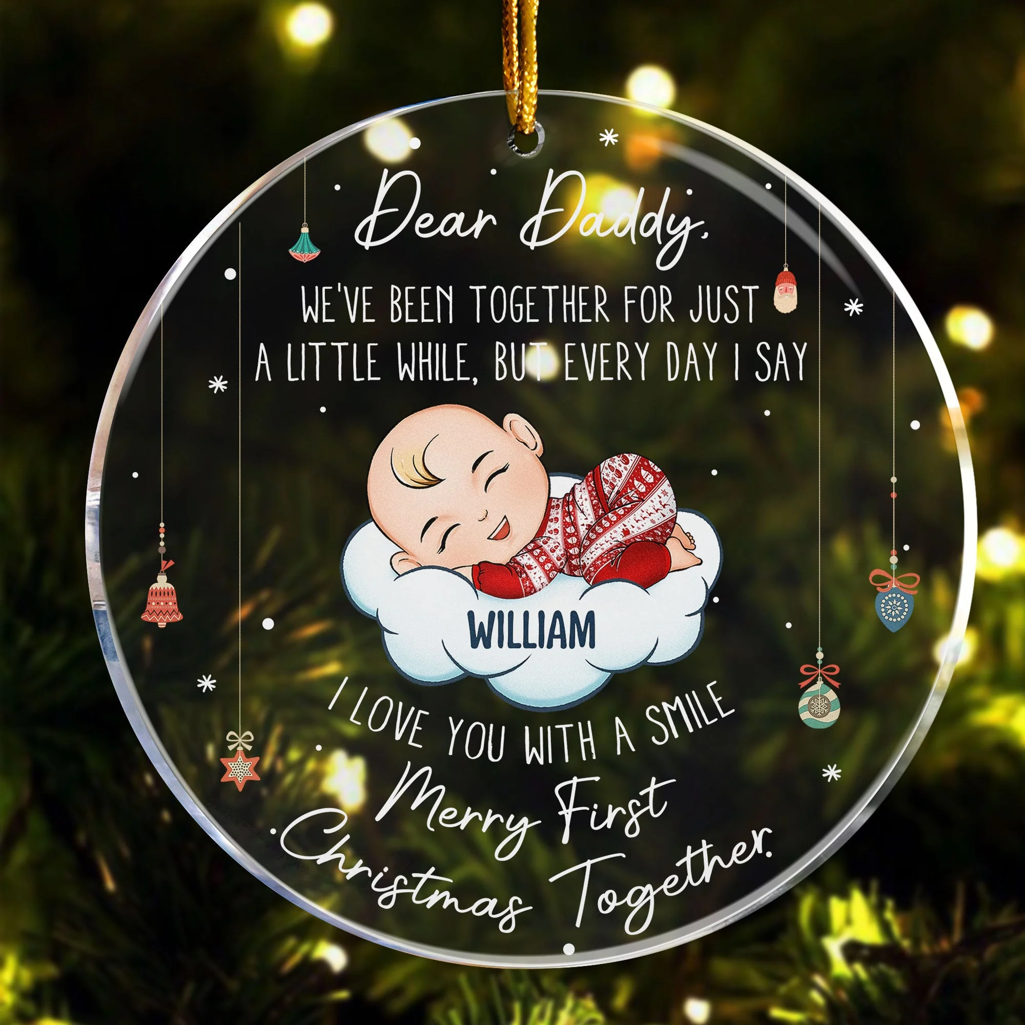 We've Been Together For Just A Little While - Personalized Acrylic Ornament - Image 2