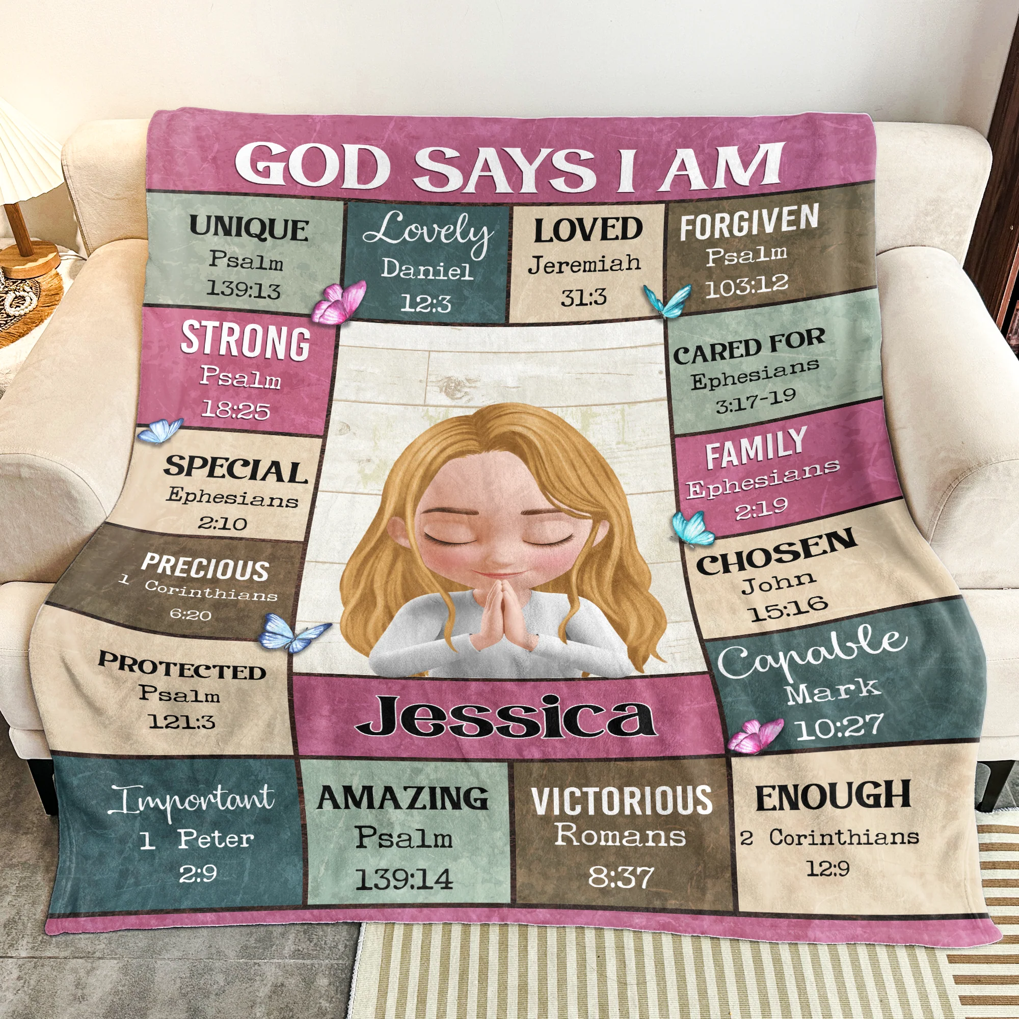 What God Says About Your Kids In Bible - God Says I Am - Personalized Blanket - Image 3