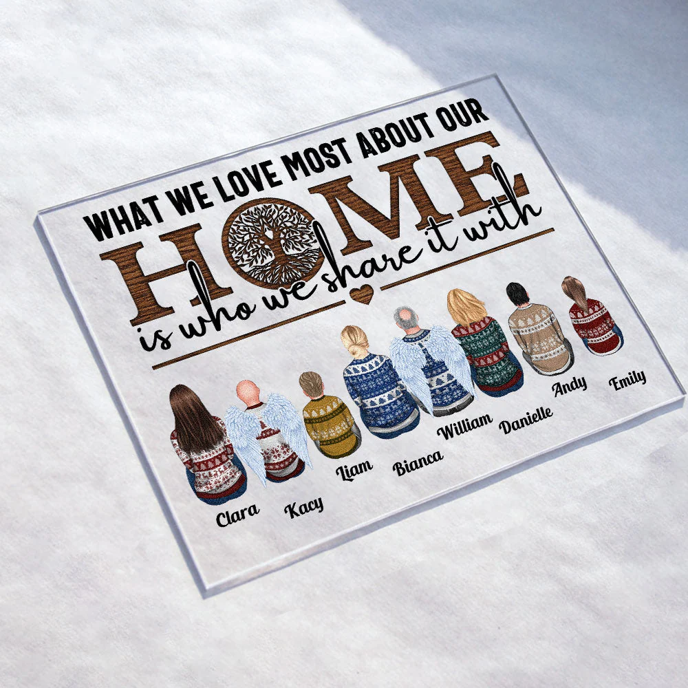 What We Love Most About Our Home - Personalized Acrylic Plaque - Heartwarming Gift For Dad, Papa, Mom, Grandparents, Family Members - Horizontal Version - Image 2