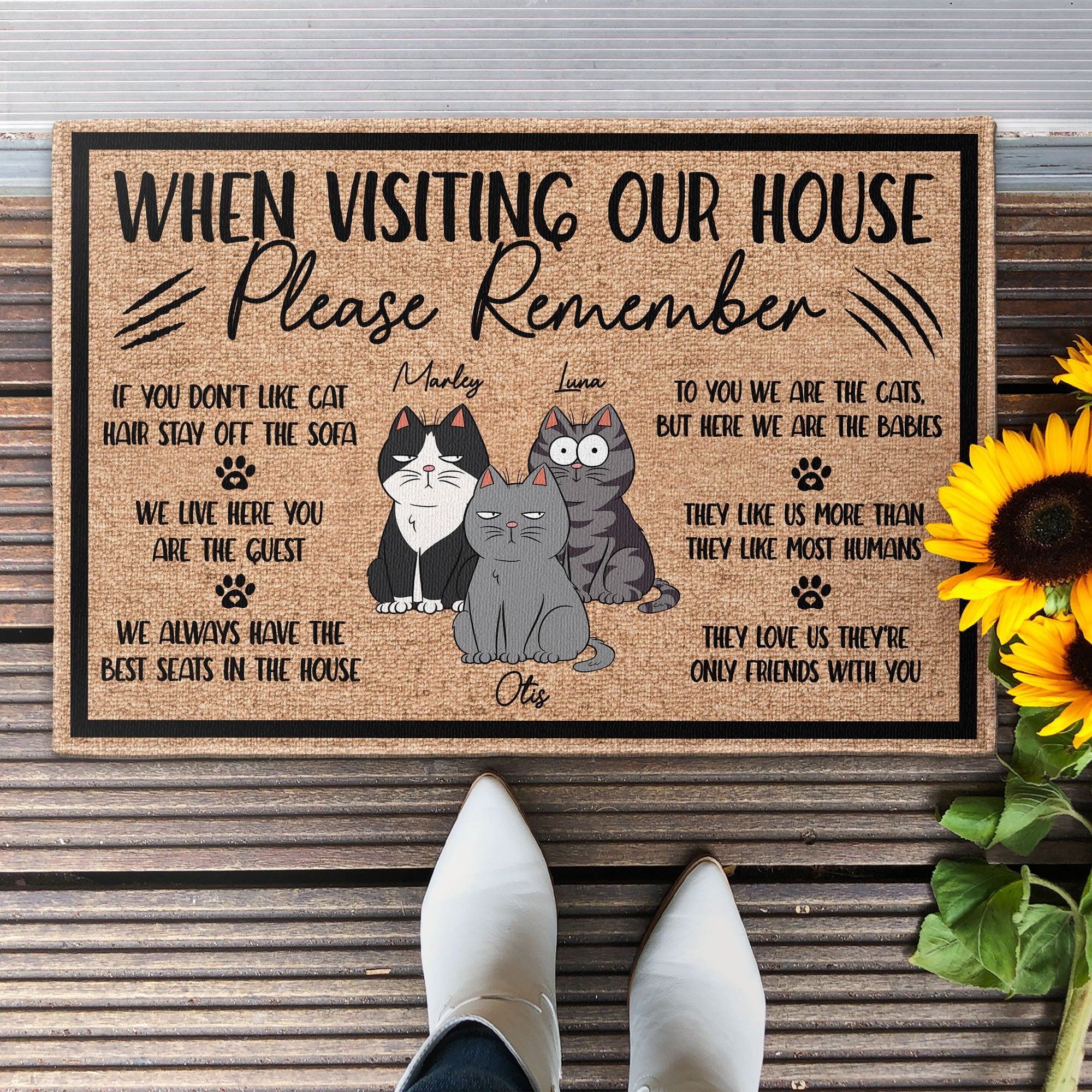 When Visiting My House Please Remember - Personalized Doormat - Image 2