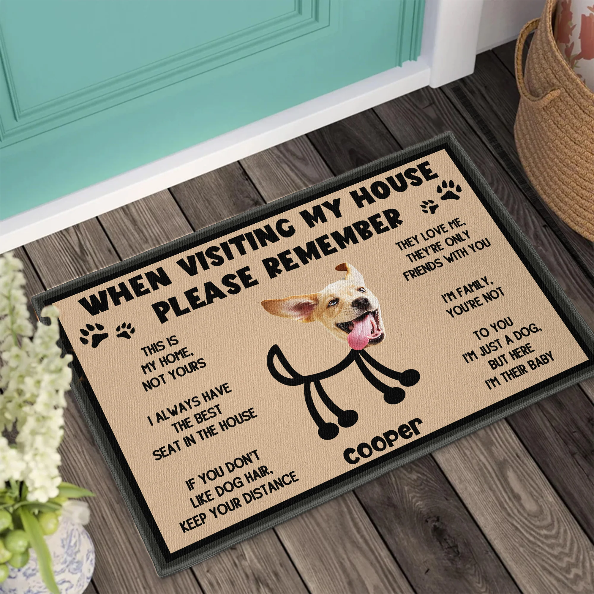 When Visting My House Please Remember Funny Welcome Mat - Personalized Photo Doormat - Image 2