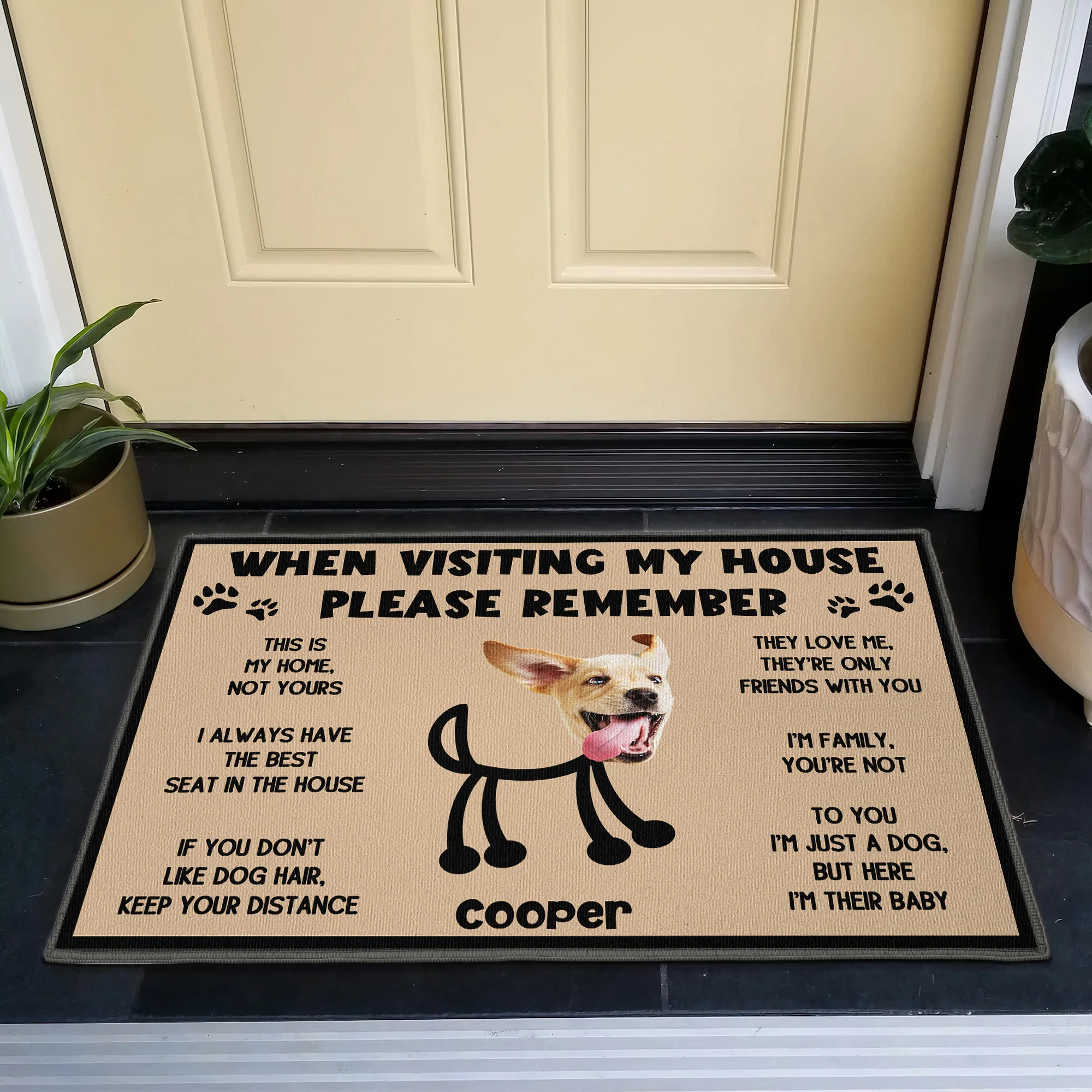 When Visting My House Please Remember Funny Welcome Mat - Personalized Photo Doormat - Image 5