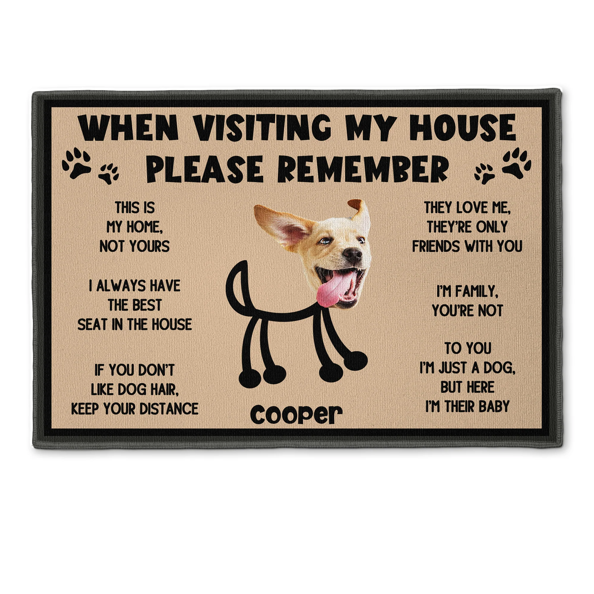When Visting My House Please Remember Funny Welcome Mat - Personalized Photo Doormat - Image 6