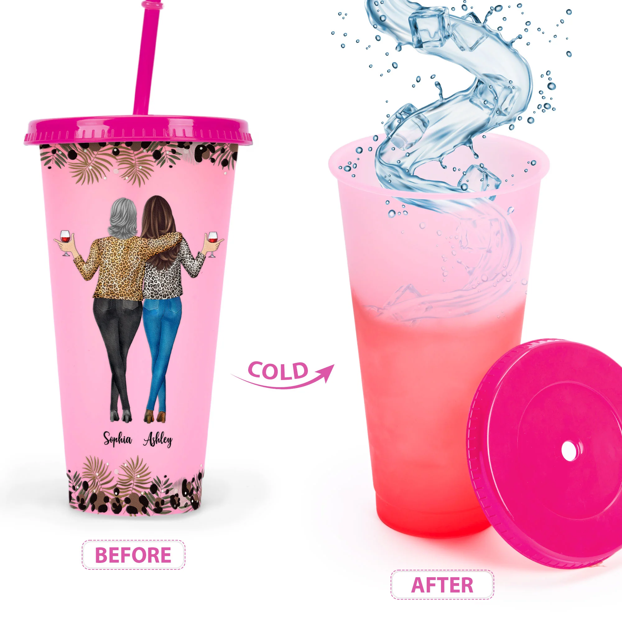When We're Together, We Are Trouble - Personalized Color Changing Cup - Image 5