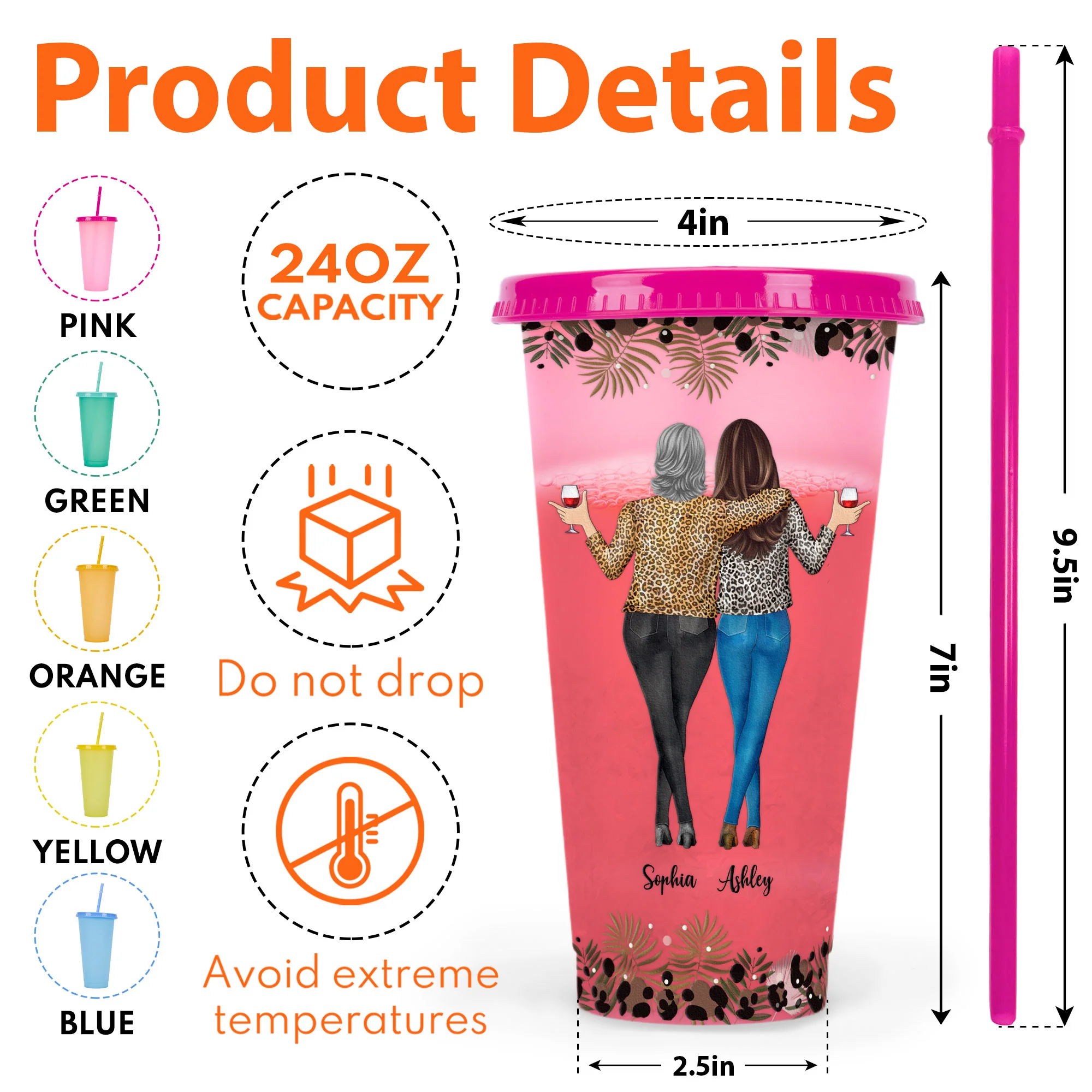 When We're Together, We Are Trouble - Personalized Color Changing Cup - Image 6
