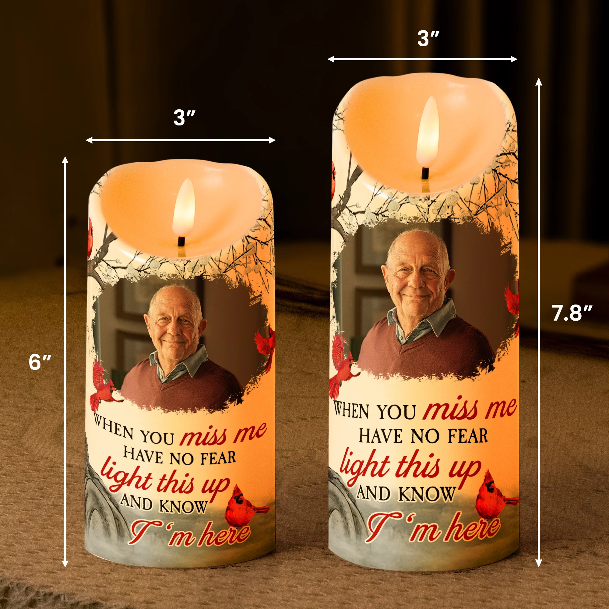 When You Miss Me Have No Fear - Personalized Photo LED Candle - Image 7