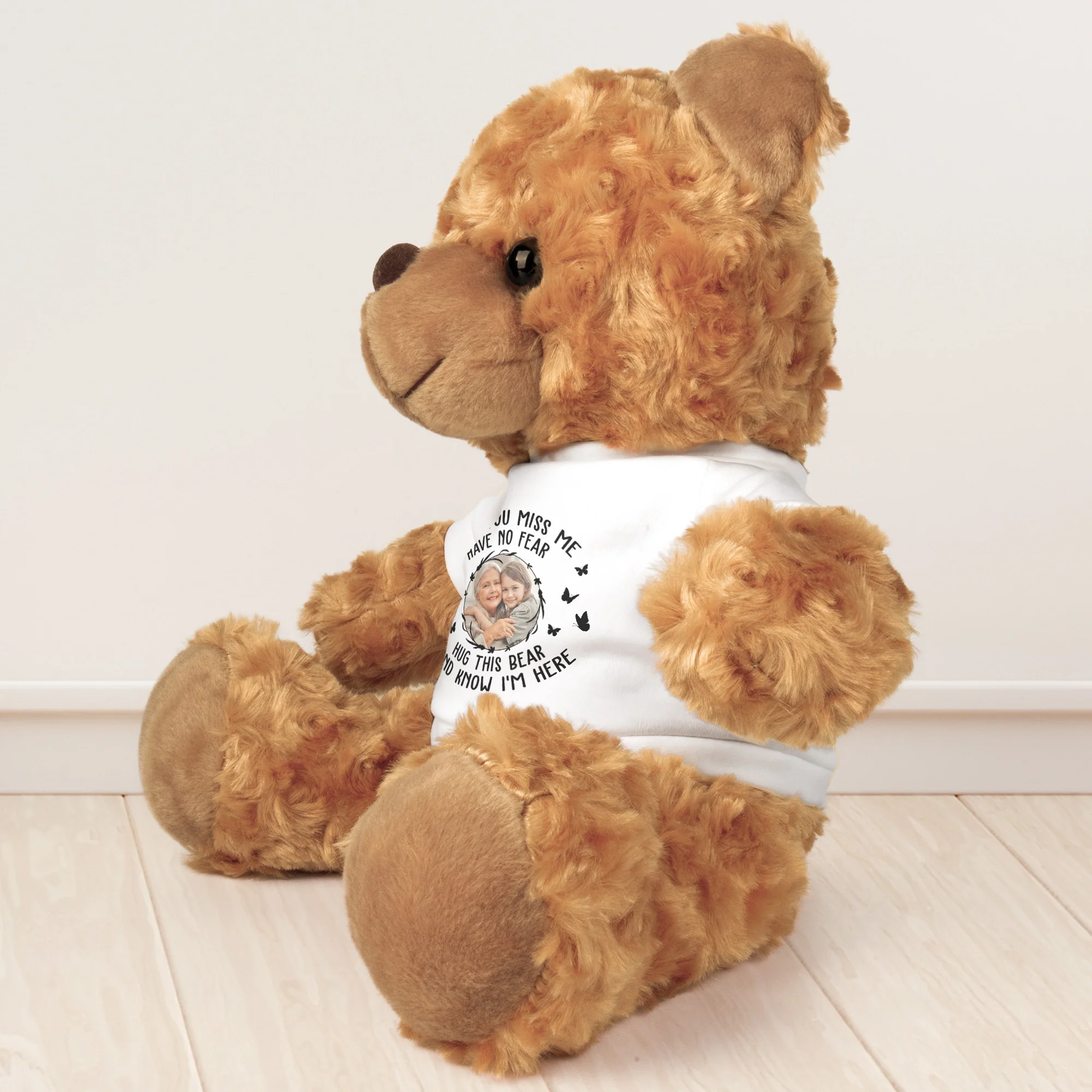 When You Miss Me Hug This Bear - Teddy Bear With Personalized Photo Shirt - Image 5