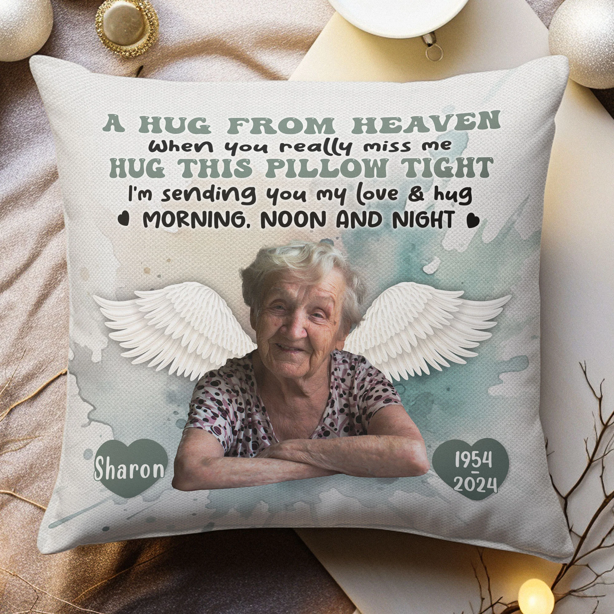When You Miss Me, Hug This - Personalized Photo Pillow (Insert Included) - Image 2