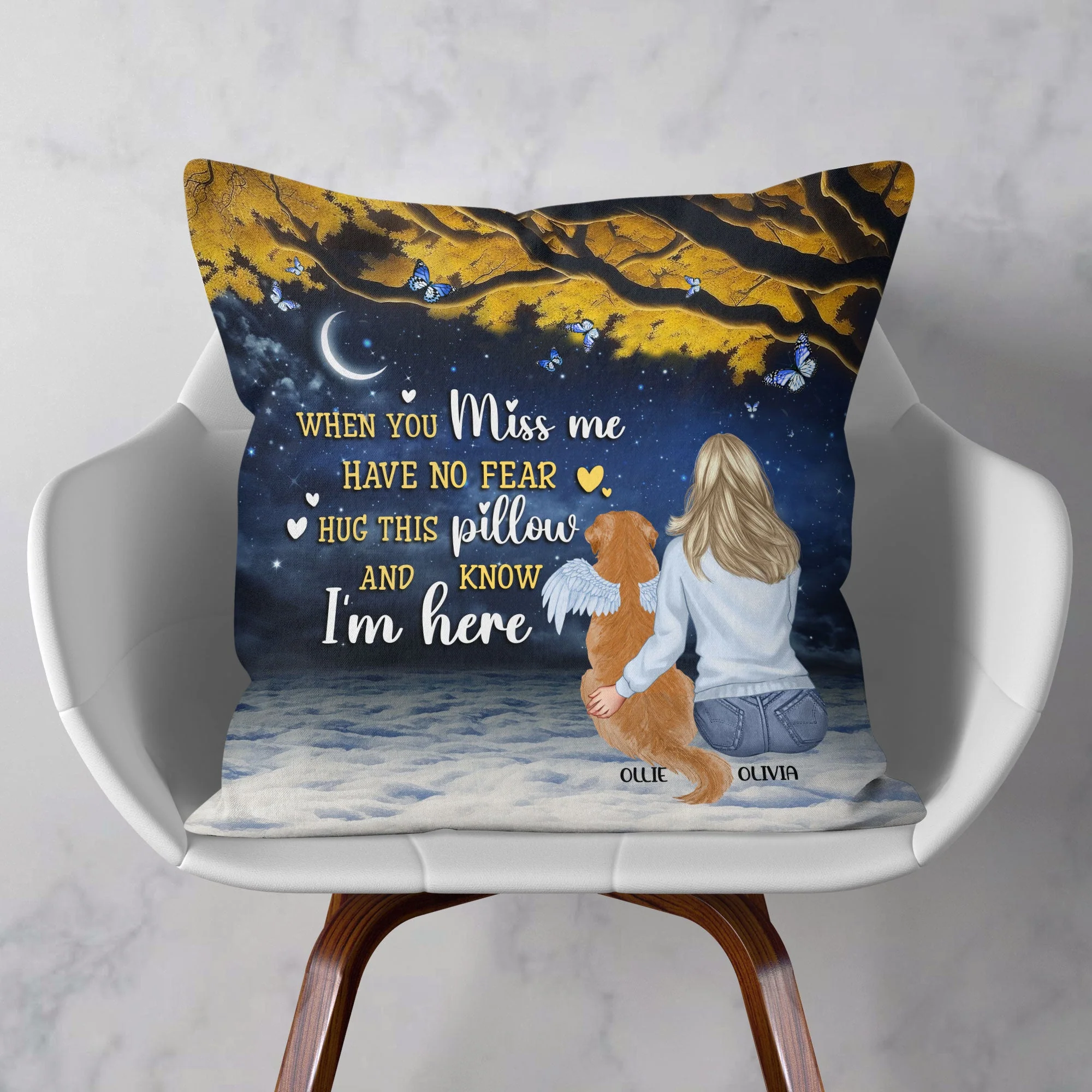 When You Miss Me Hug This Pillow And Know I'M Here - Personalized Pillow (Insert Included) - Image 3