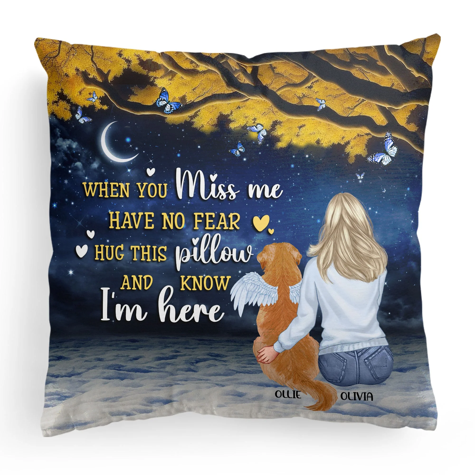 When You Miss Me Hug This Pillow And Know I'M Here - Personalized Pillow (Insert Included) - Image 5