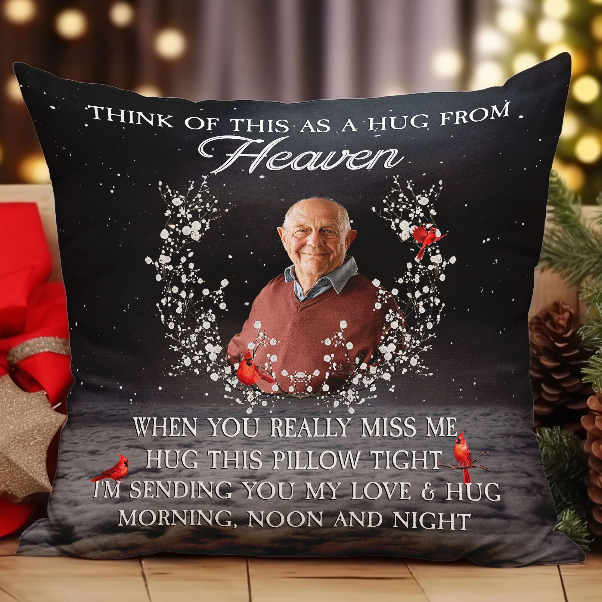 When You Miss Me Hug This Pillow - Personalized Photo Pillow (Insert Included) - Image 2