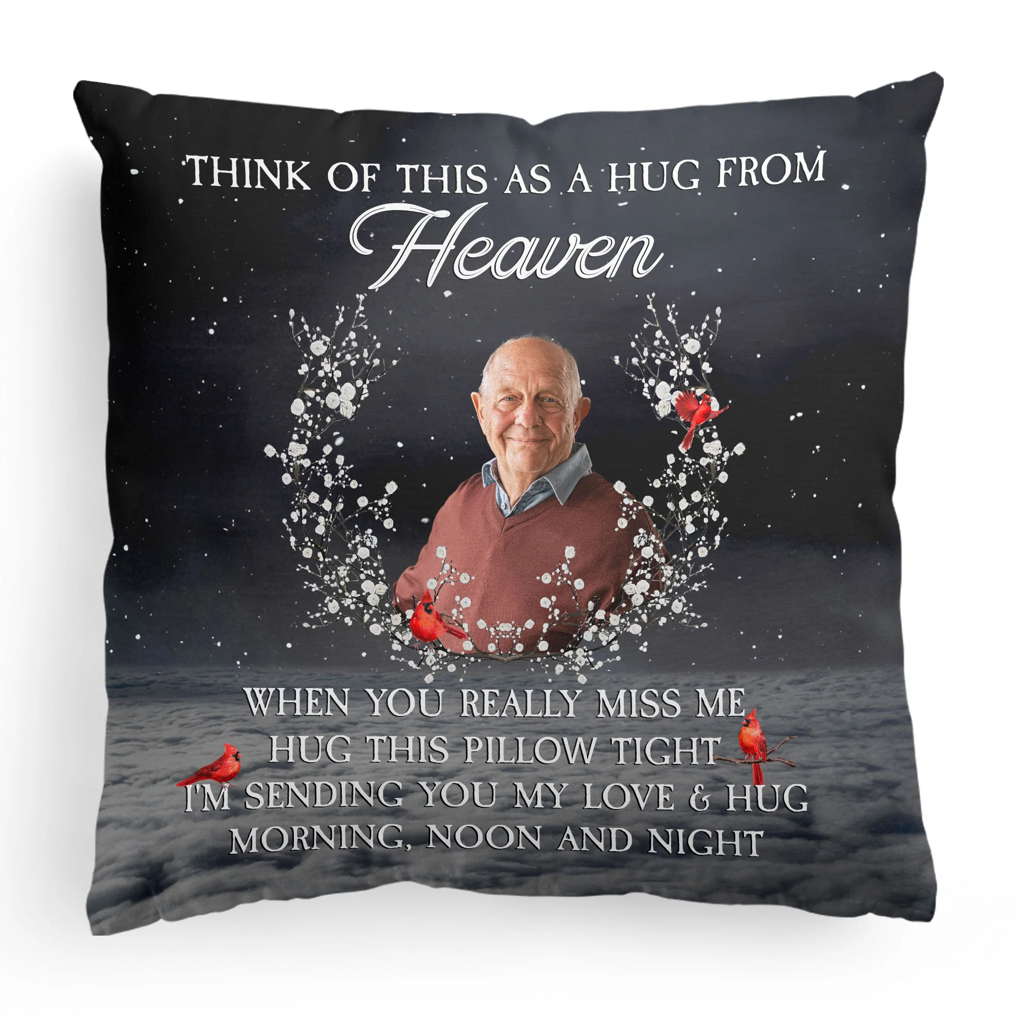 When You Miss Me Hug This Pillow - Personalized Photo Pillow (Insert Included) - Image 6