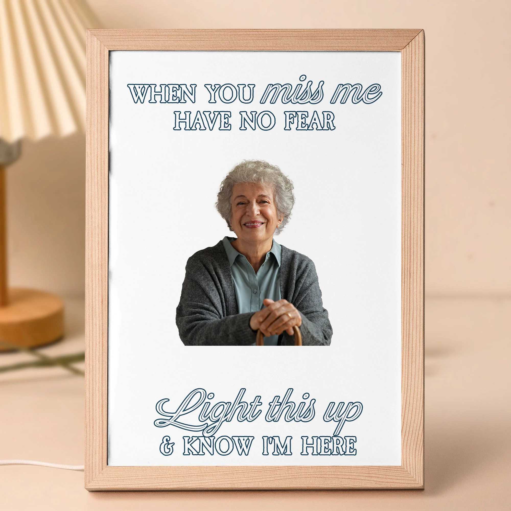 When You Miss Me Light This Up - Personalized Photo Light Up Picture Frame - Image 5