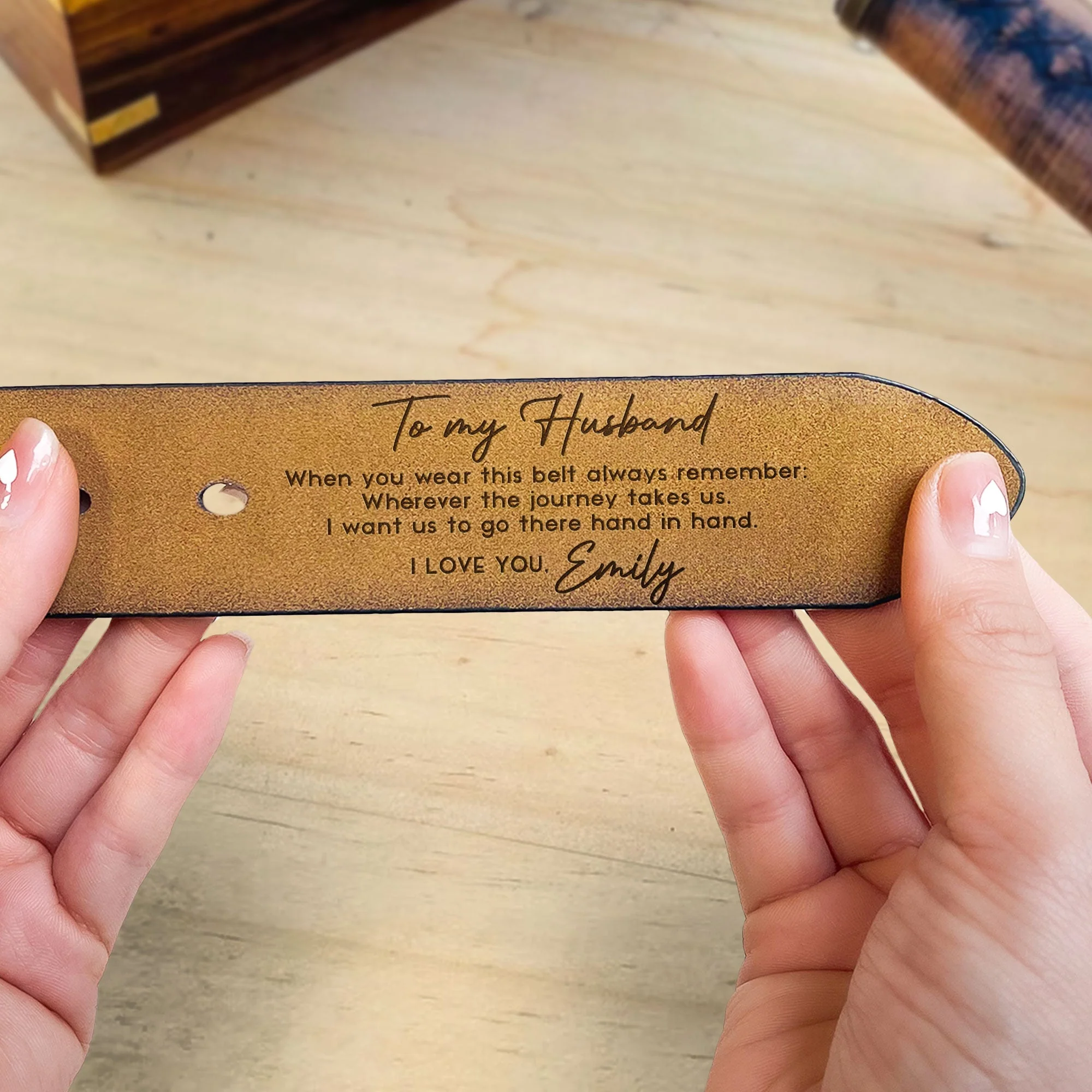 When You Wear This Belt Always Remember - Personalized Engraved Leather Belt - Image 7