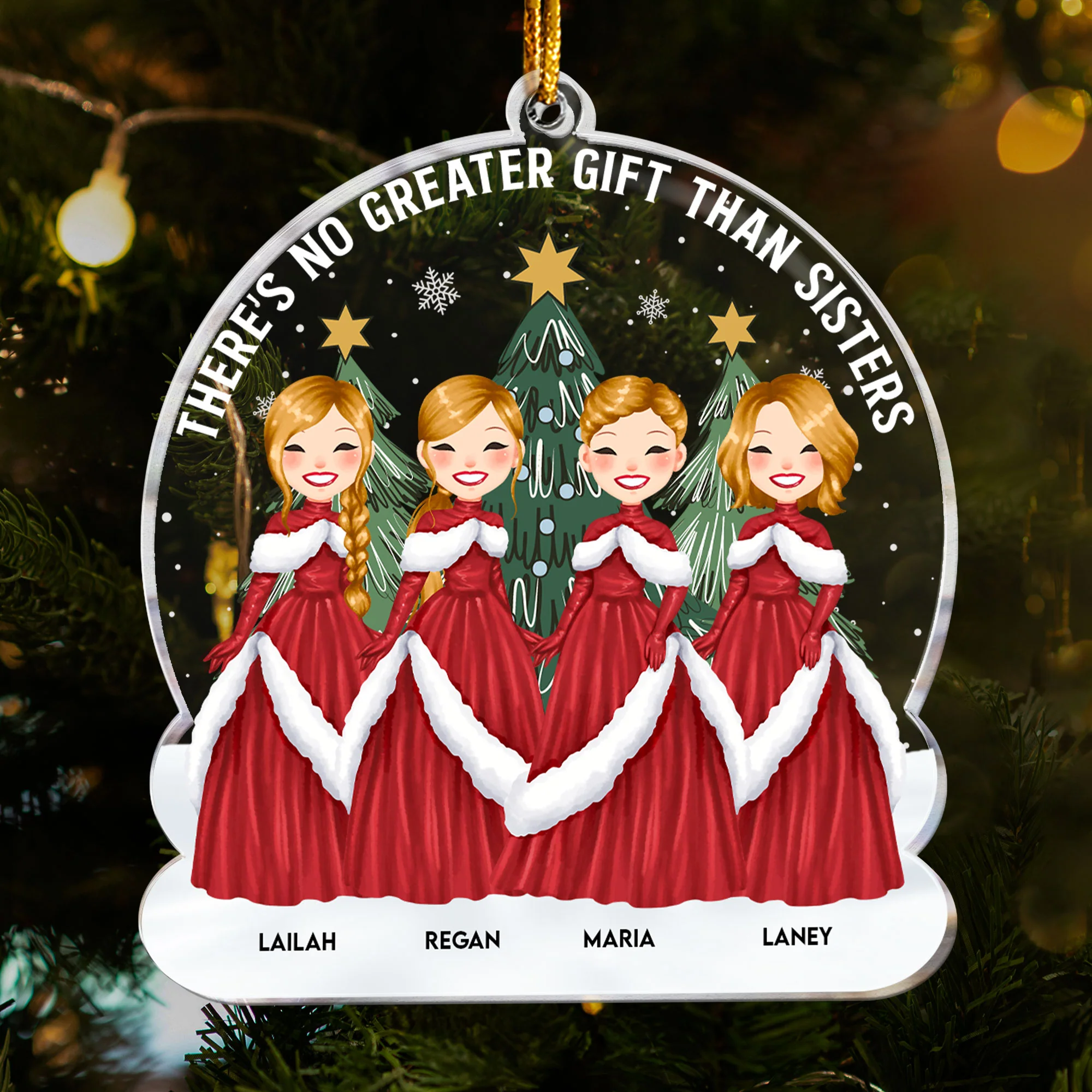 When You're Sisters - Personalized Acrylic Ornament - Image 3