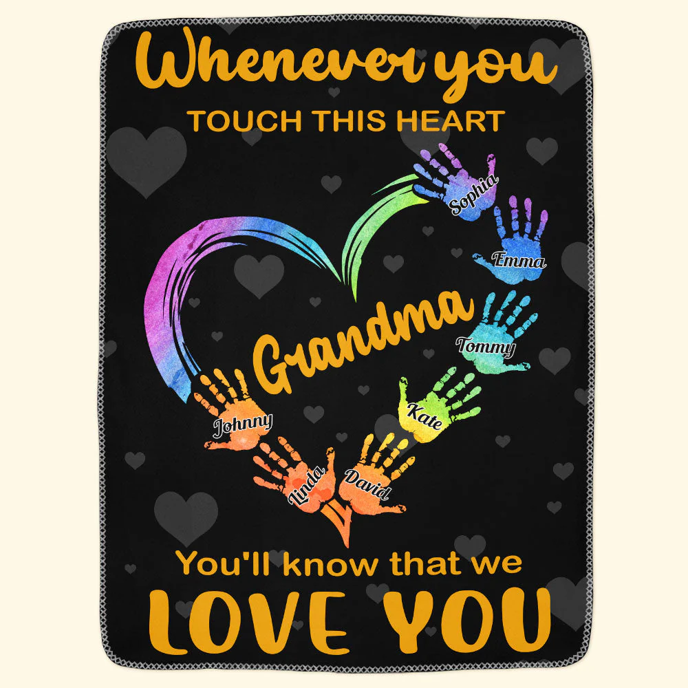 Whenever You Touch This Heart - Personalized Blanket - Image 3