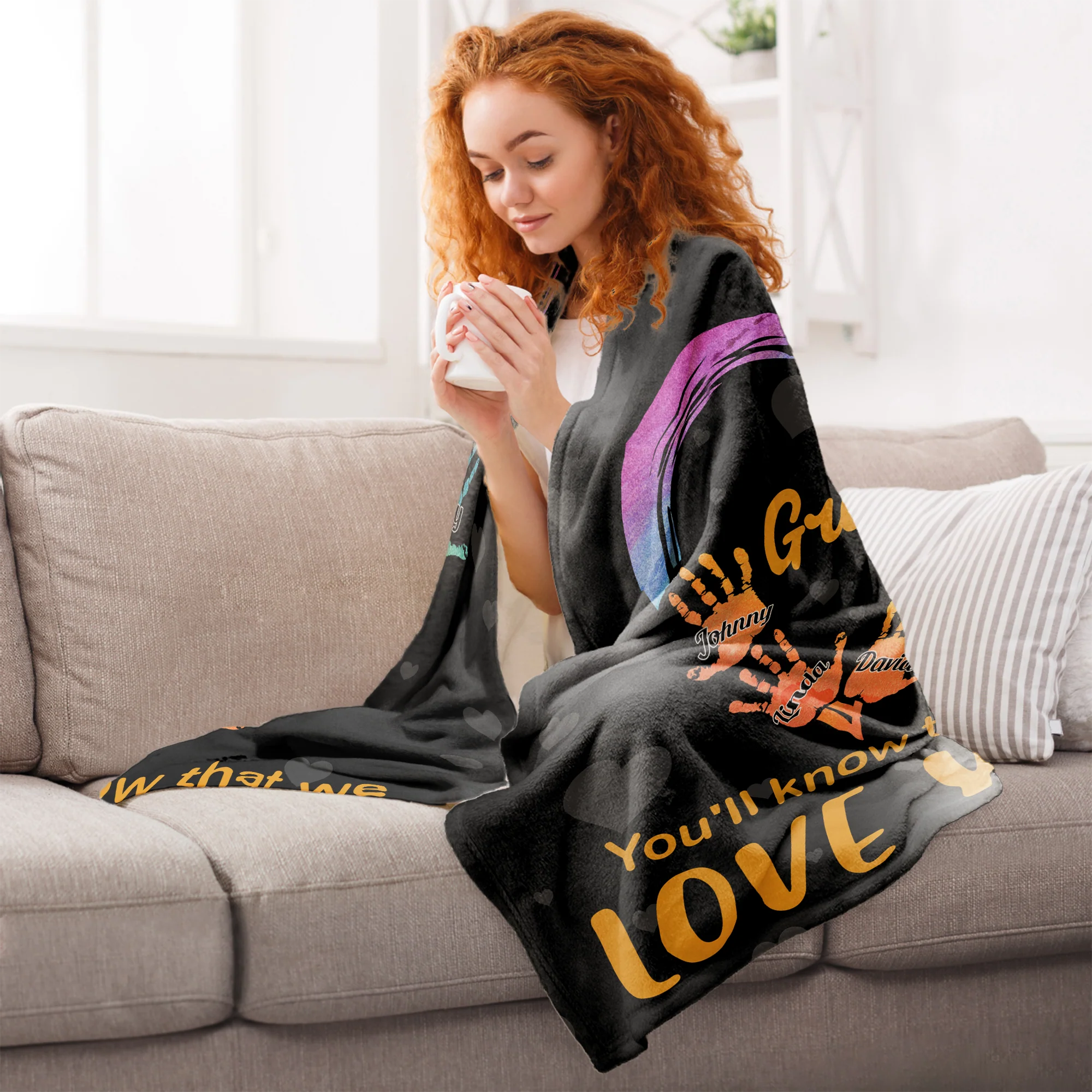Whenever You Touch This Heart - Personalized Blanket - Image 6