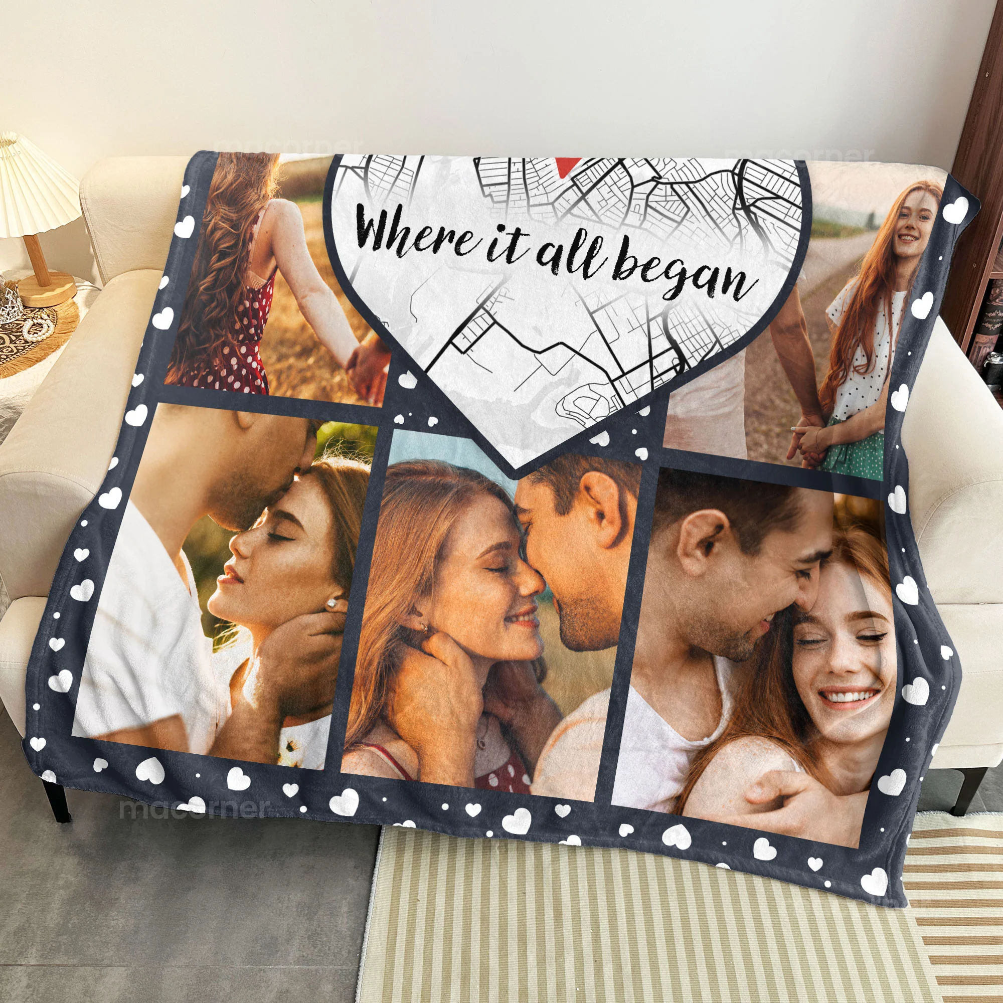 Where It All Began Location Map - Personalized Photo Blanket - Image 5