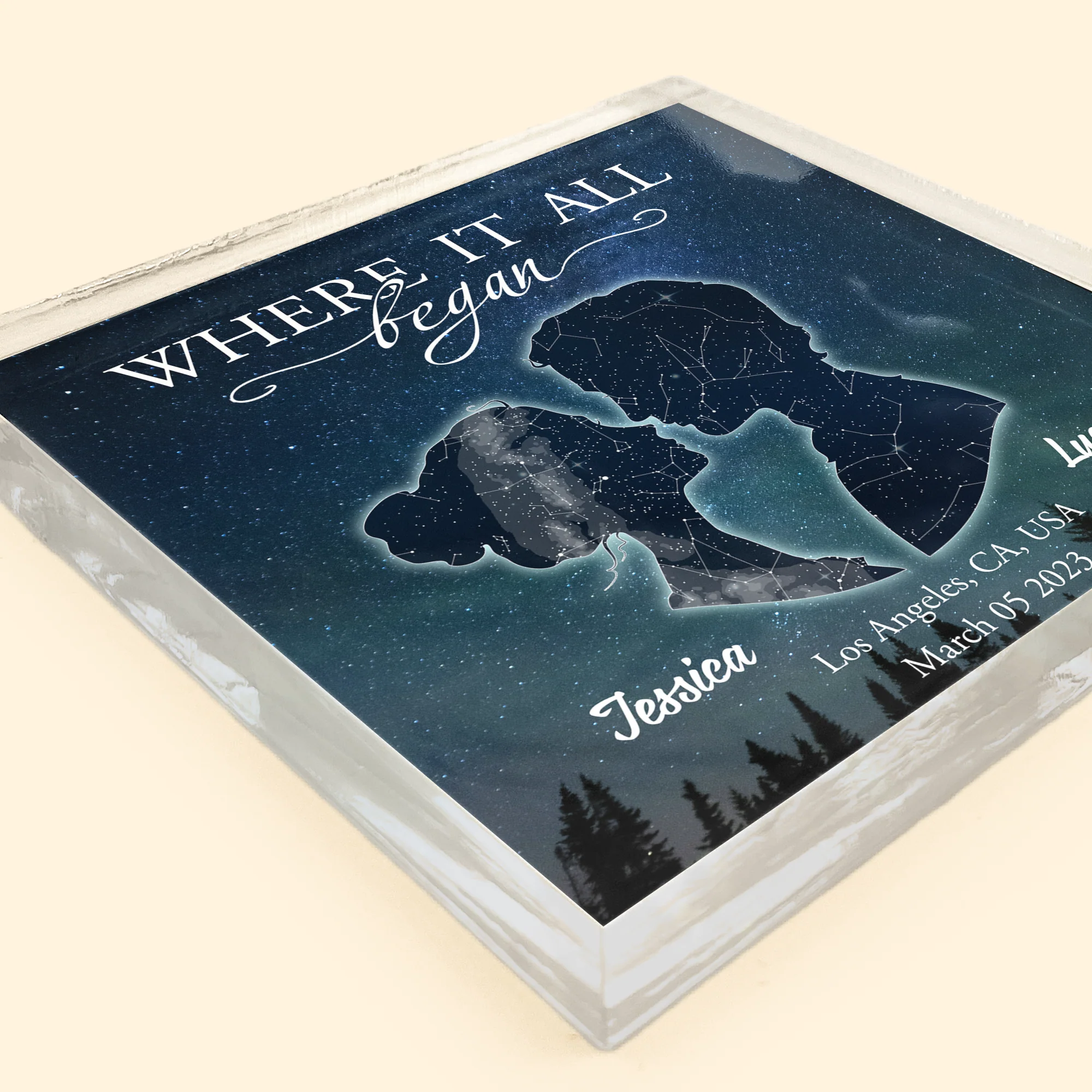 Where It All Began - Personalized Custom Square-Shaped Acrylic Plaque - Image 3