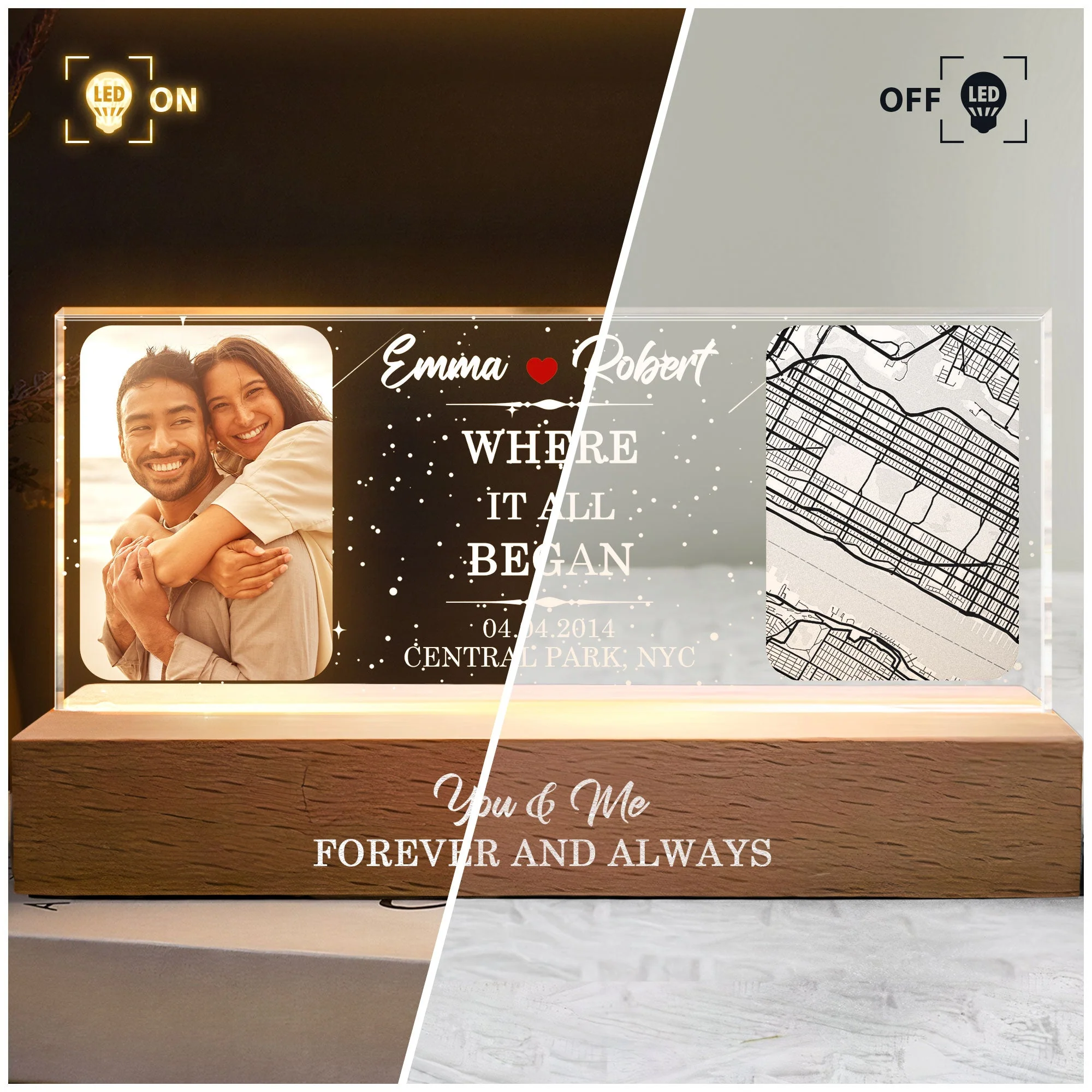 Where It All Began - Personalized Photo LED Night Light - Image 4