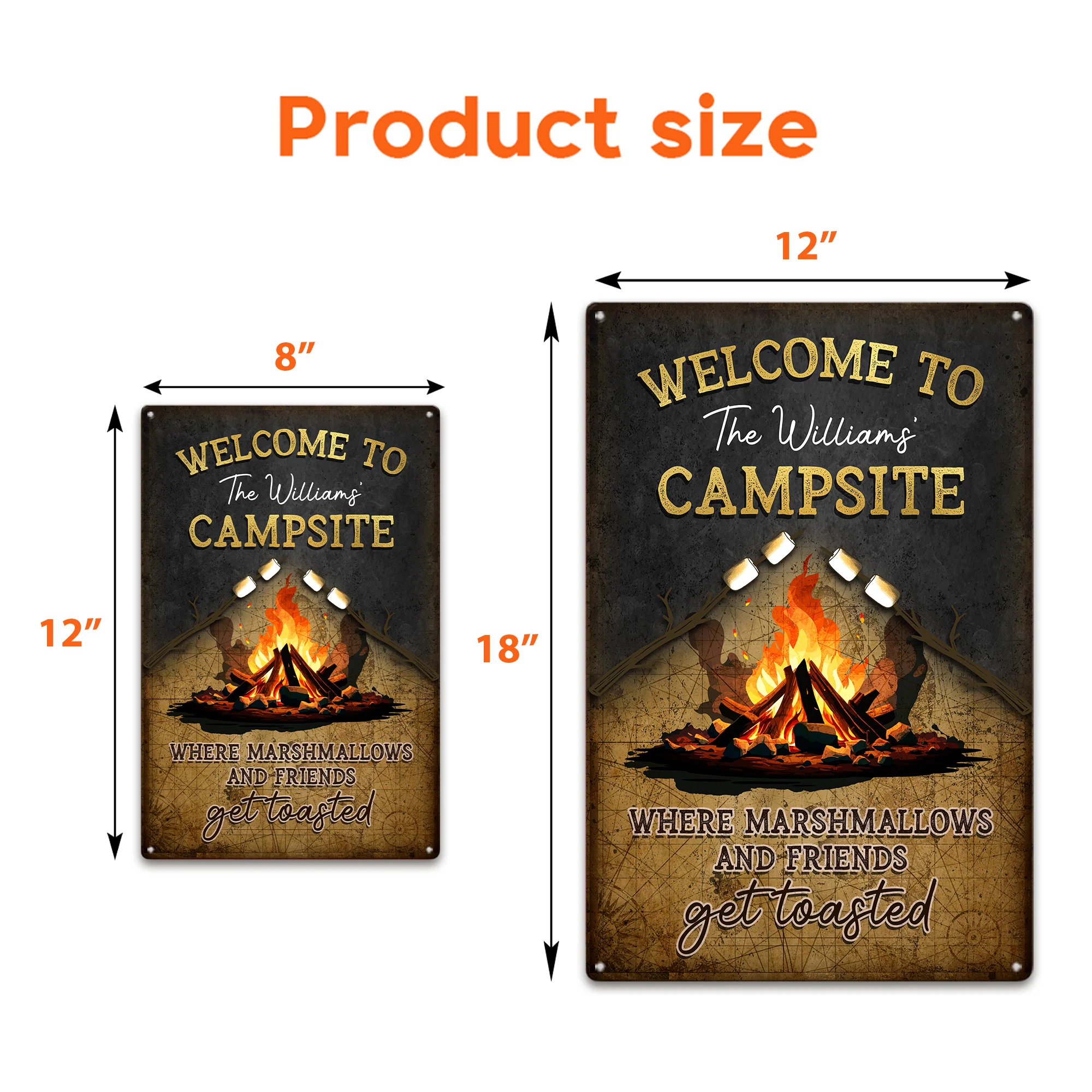 Where Marshmallows And Friends Get Toasted - Personalized Metal Sign - Image 4