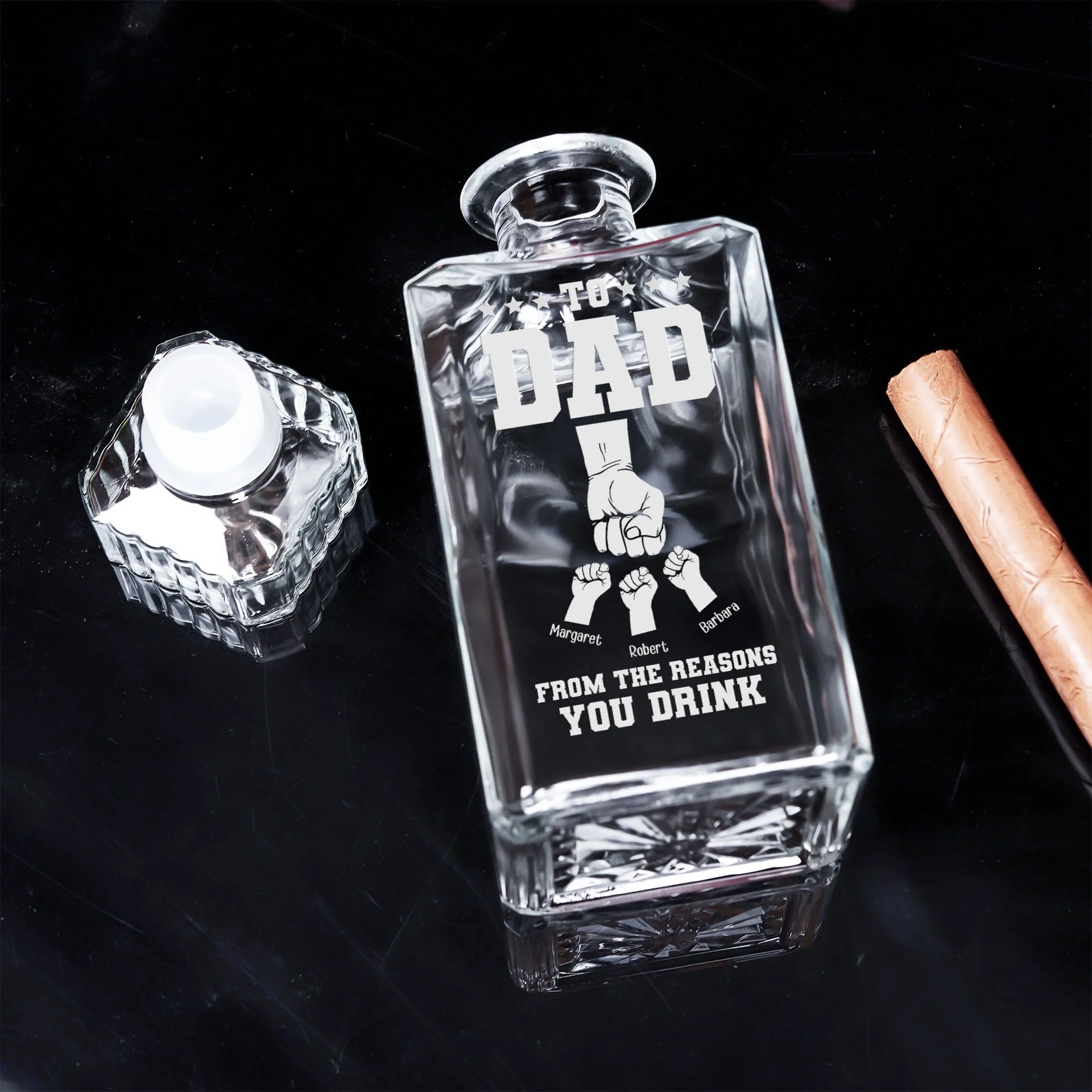 Decanter Gift For Dad From Reasons You Drink - Custom Decanter - Image 3