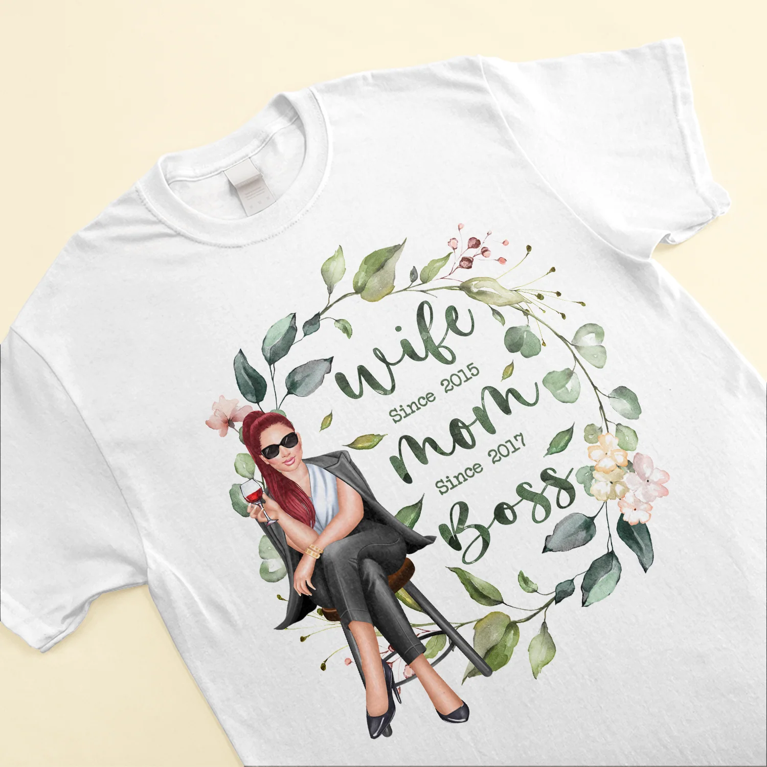 Wife Mom Boss - Personalized Shirt - Anniversary Gift Valentine's Day Gift For Wife - Image 3