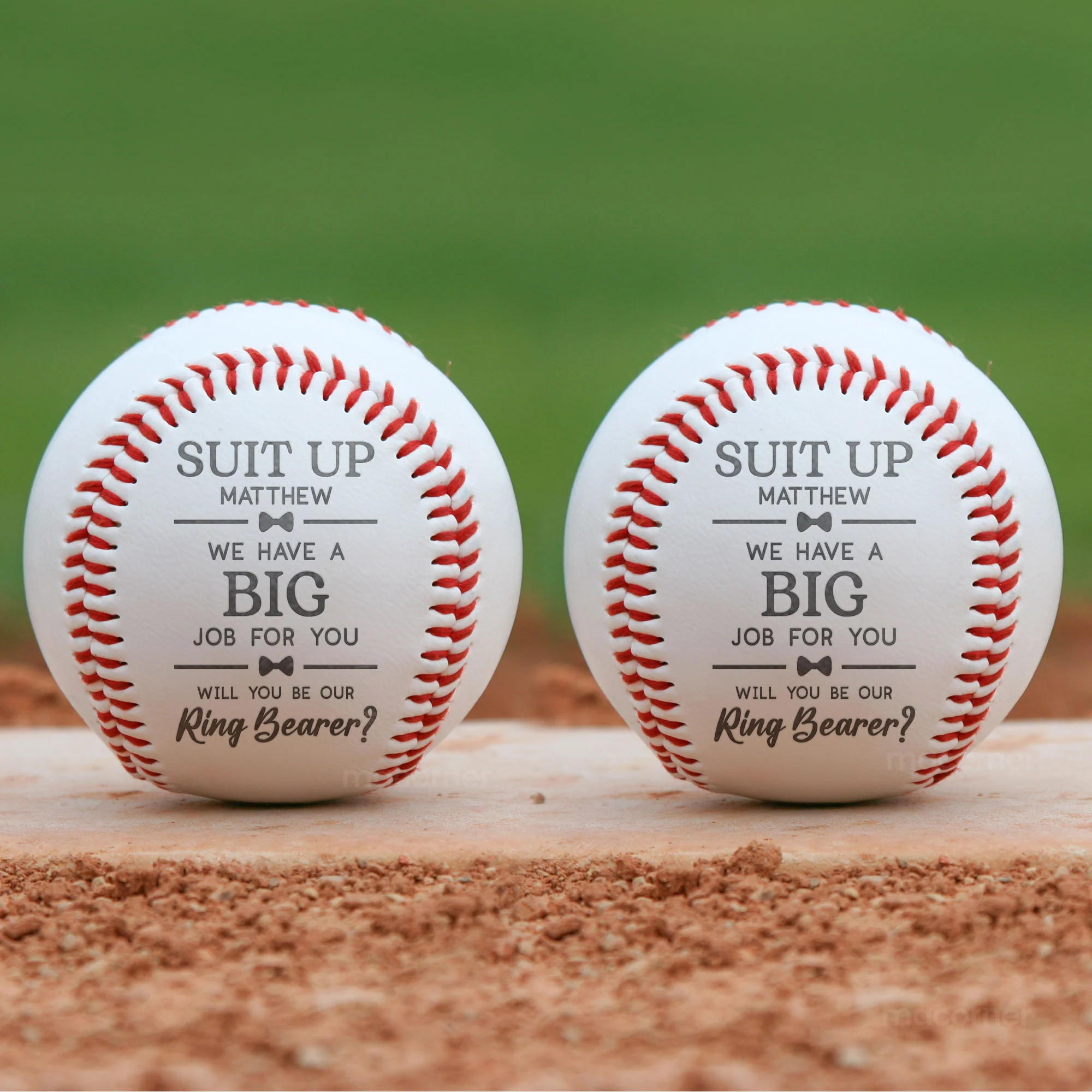 Will You Be Our Ring Bearer Proposal Wedding Gift - Personalized Engraved Baseball