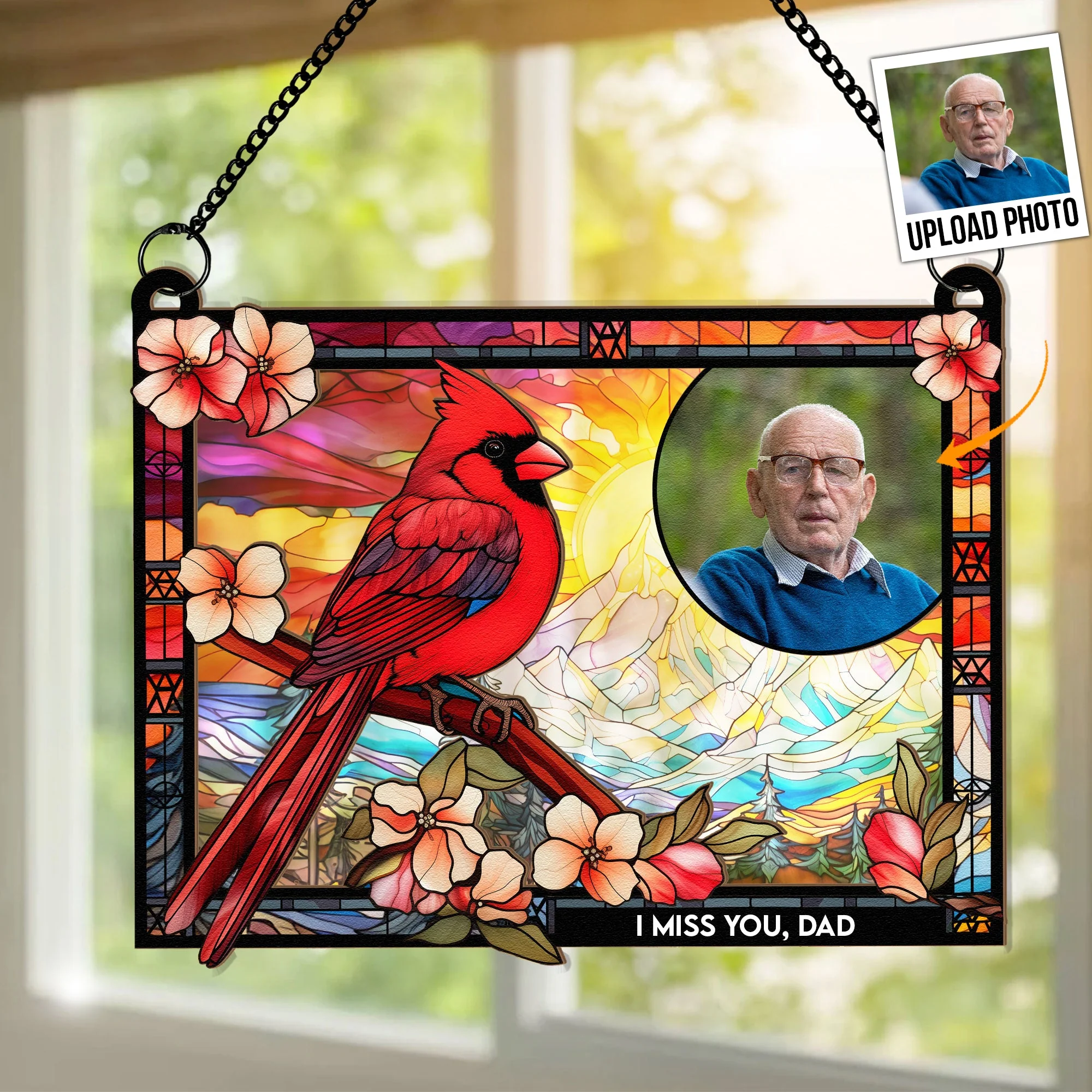 Wish You Were Here - Personalized Window Hanging Suncatcher Photo Ornament - Image 4