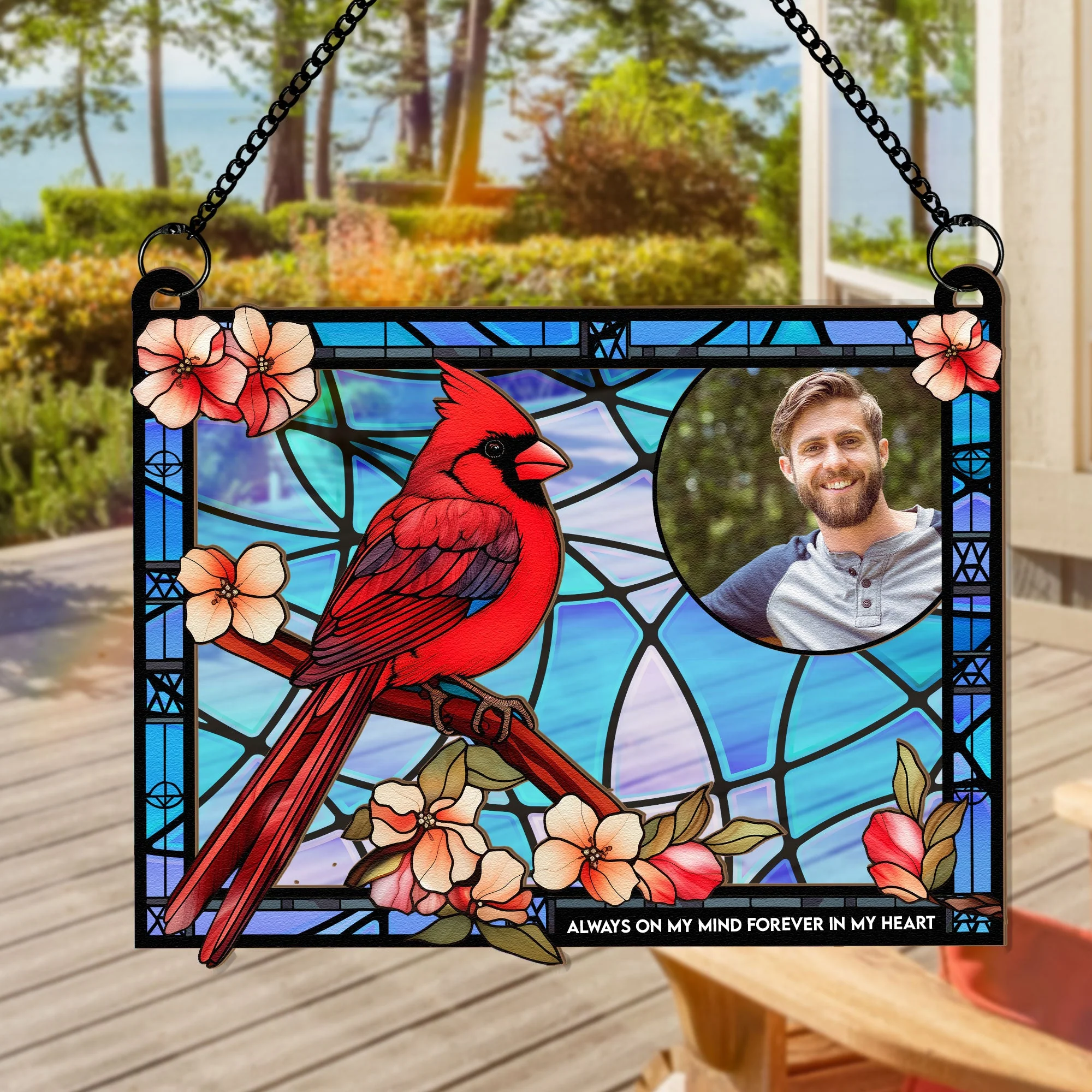 Wish You Were Here - Personalized Window Hanging Suncatcher Photo Ornament - Image 5