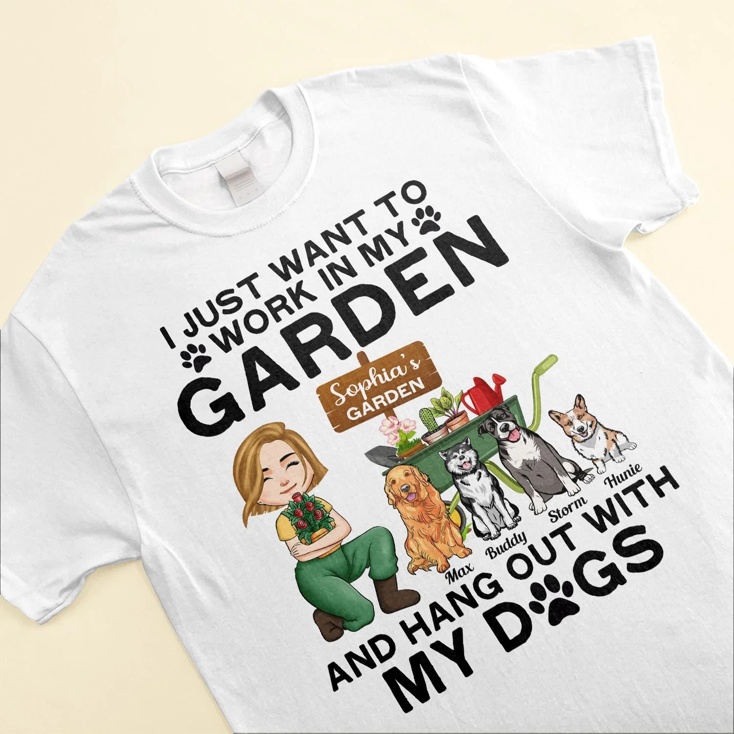 Work In My Garden And Hang Out With My Dogs - Personalized Shirt - Image 3
