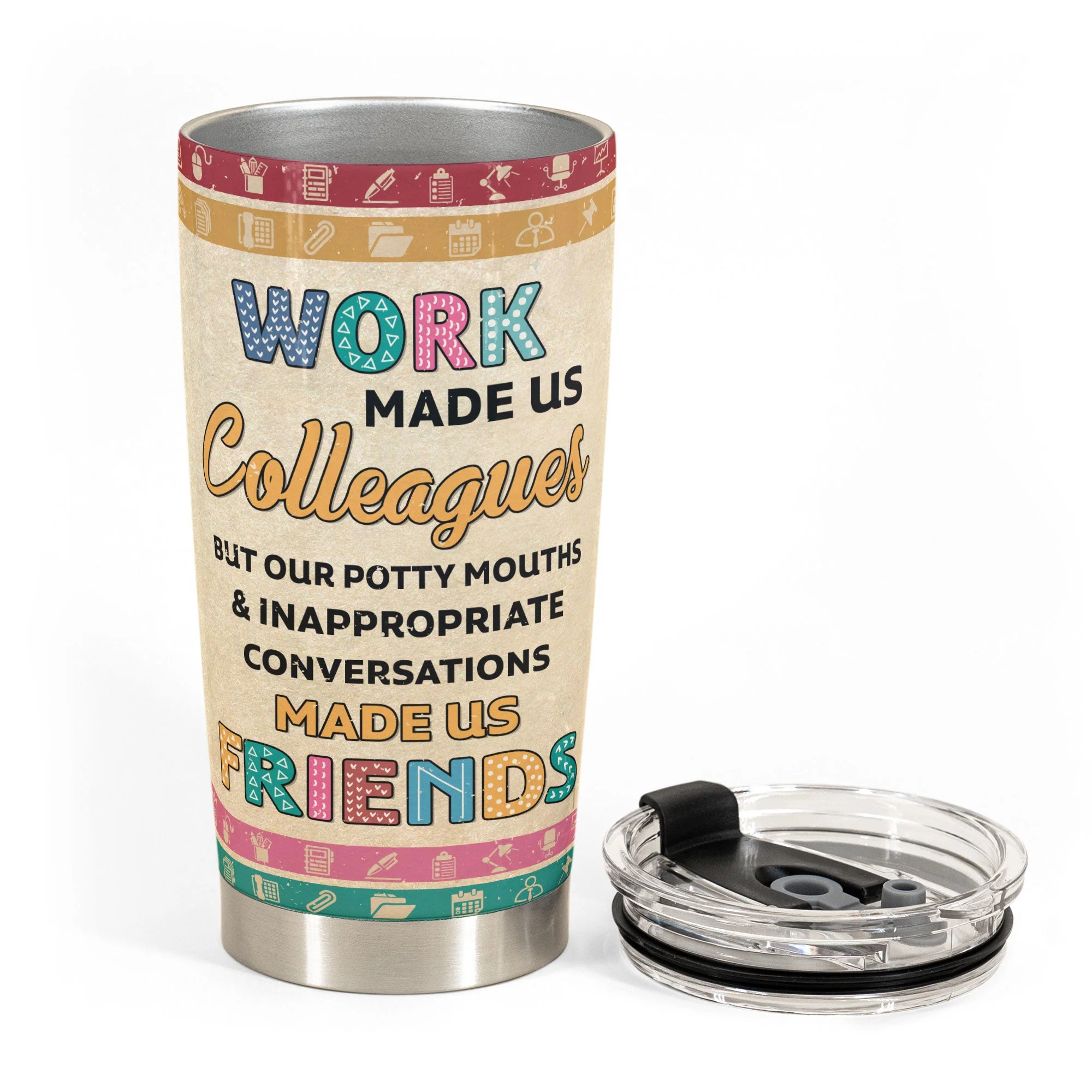 Work Made Us Colleagues - Personalized Tumbler Cup - Christmas, Birthday, Leaving Gift For Colleagues, Coworkers, Work Friends - Image 3