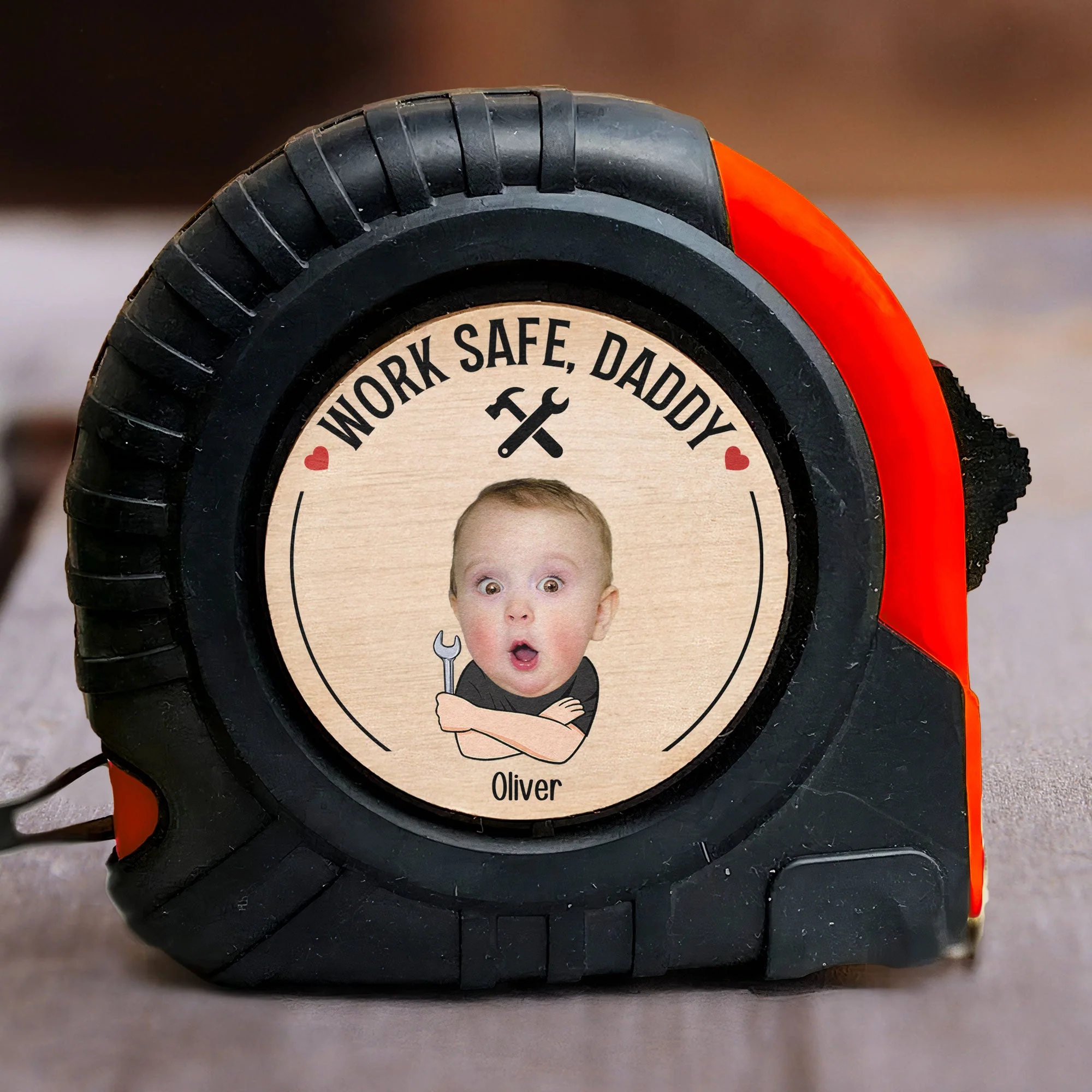Work Safe, Daddy - Personalized Photo Tape Measure - Image 7